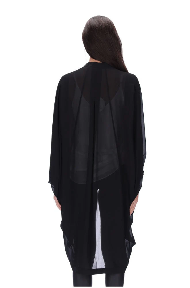 Plain Kimono Black Long - Image 3