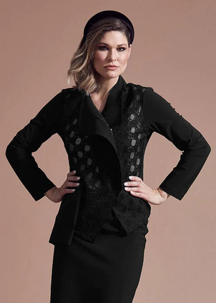 Mesh Asymmetric Zip Jacket