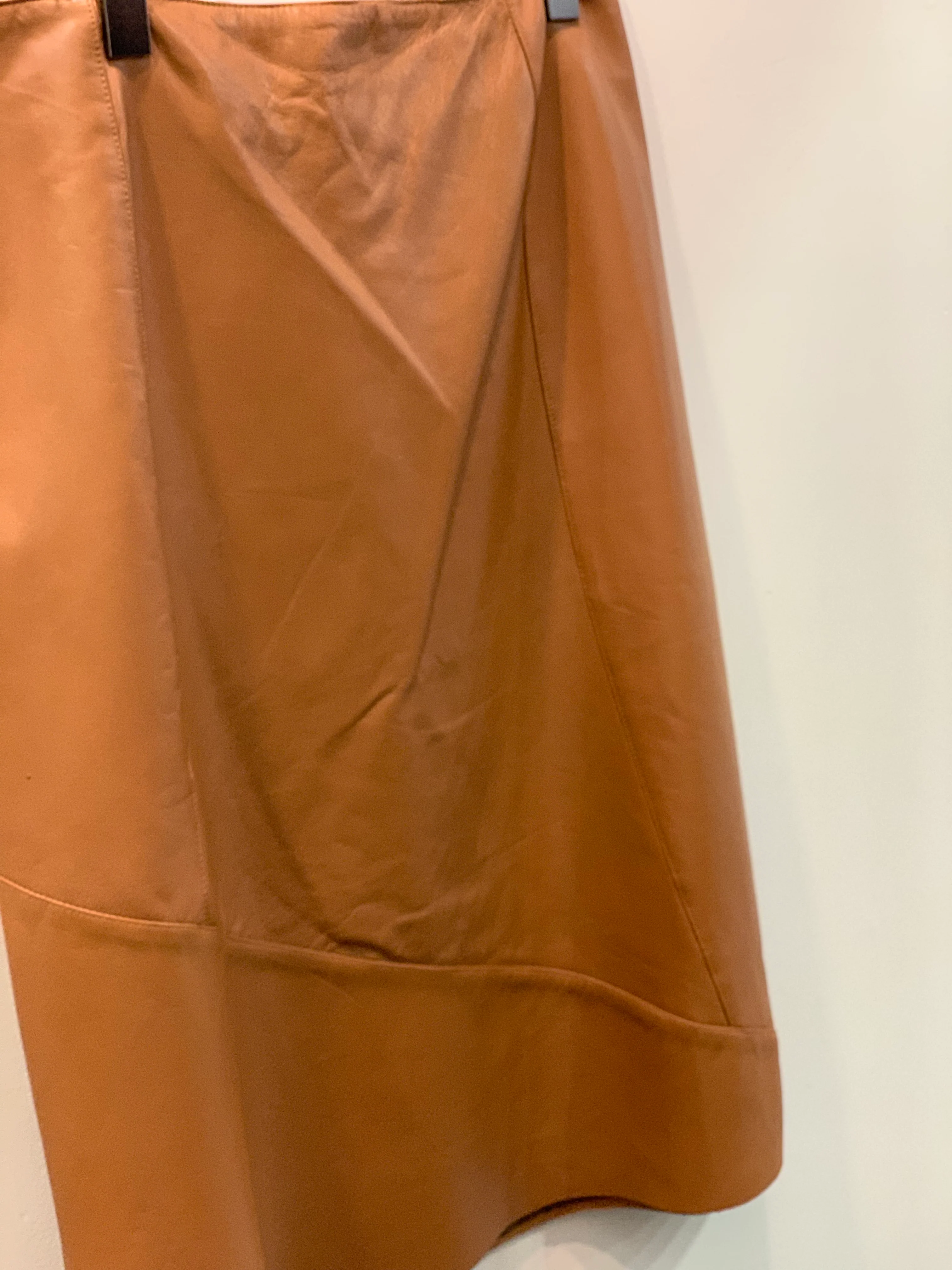 Sabatini A line Caramel leather Skirt - Image 3