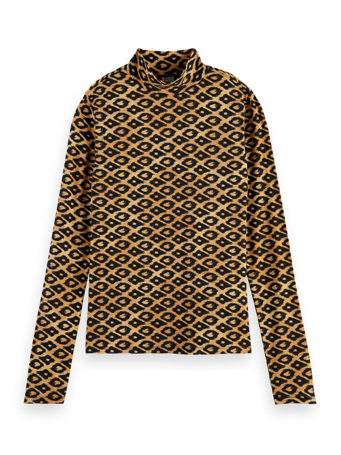 Scotch & Soda Printed Long Sleeved Mock Neck