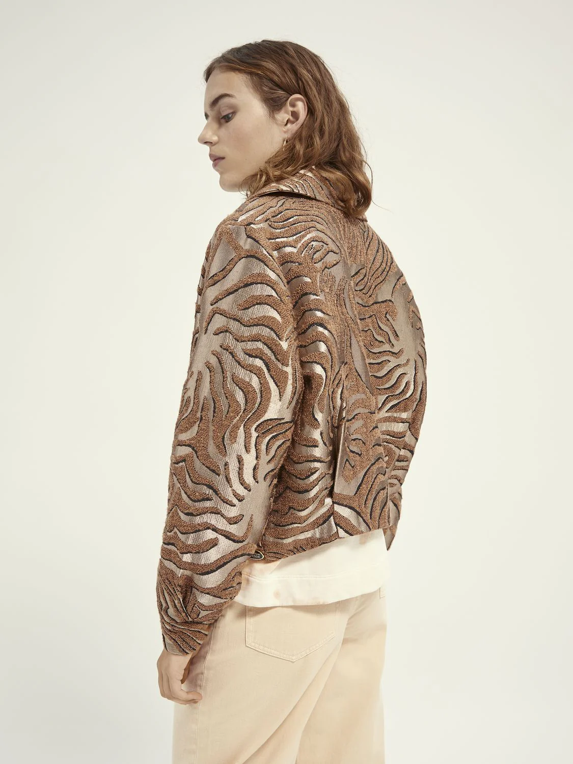 Scotch & Soda Short Jacket In Textyred Jacquard - Image 2