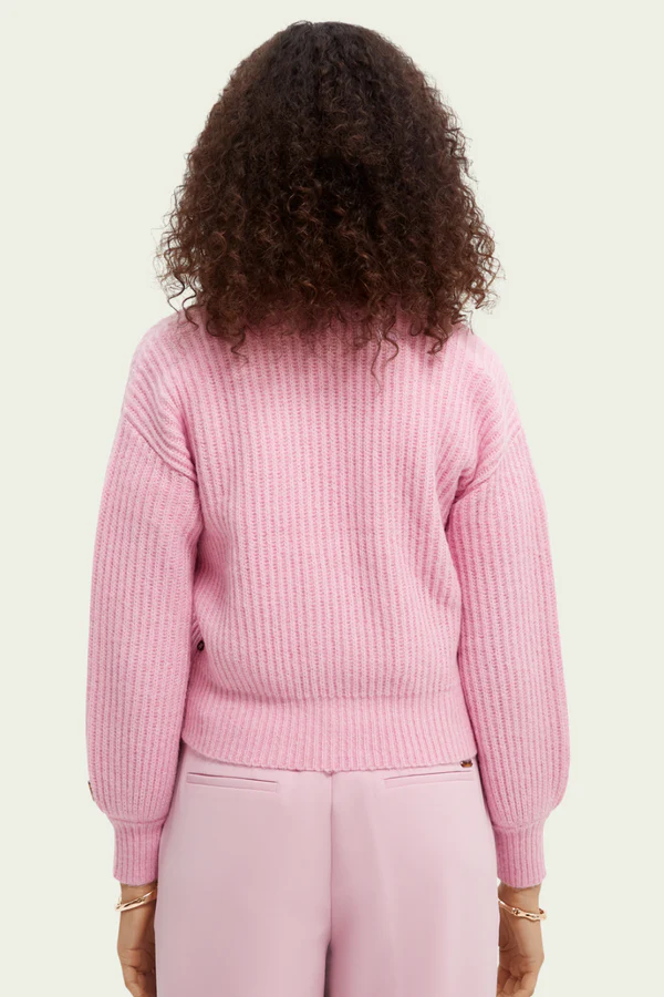 Scotch & Soda V Neck Boxy Knitted Cardigan - Image 6
