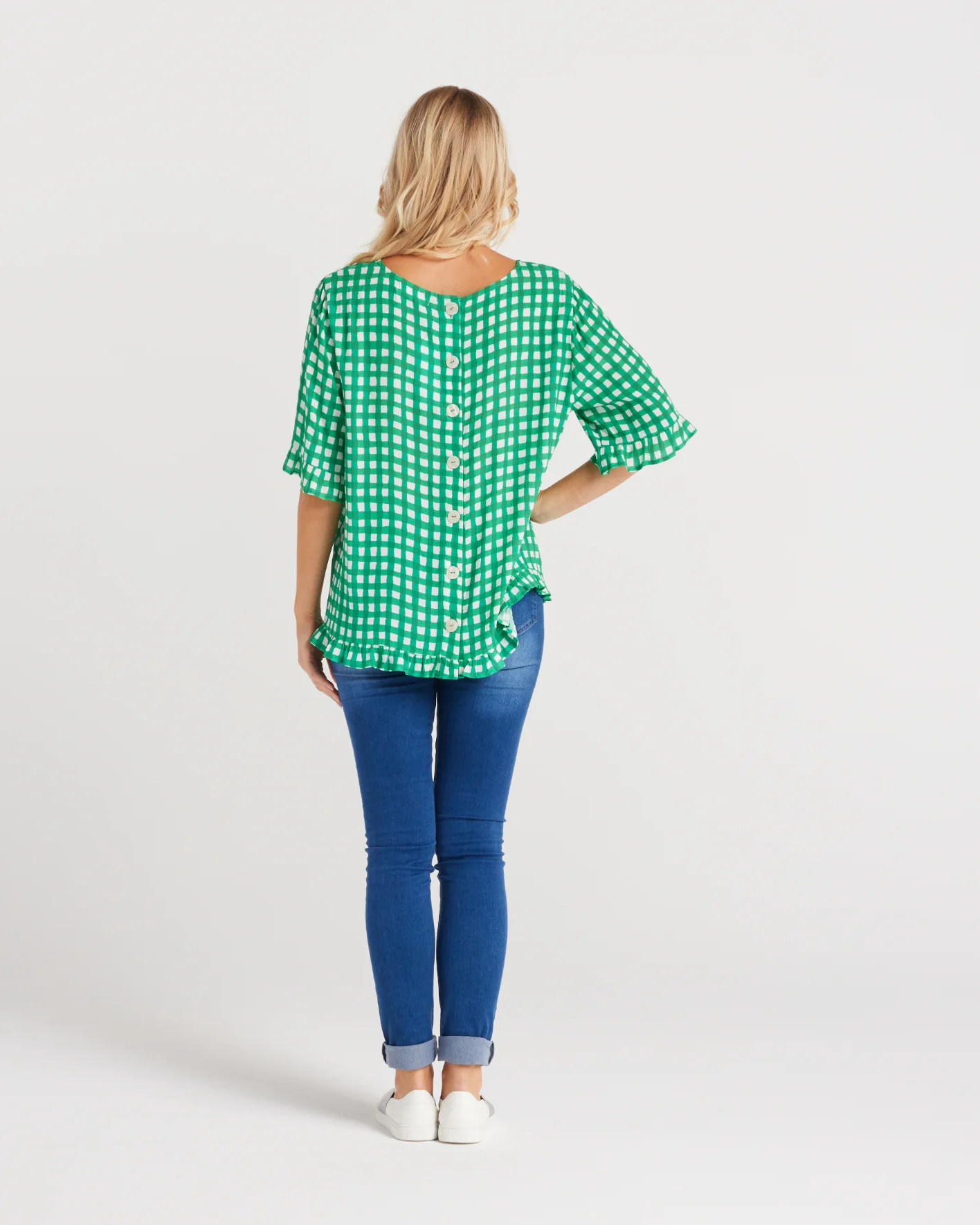 Seduce Dorothy Top Jade Check - Image 3