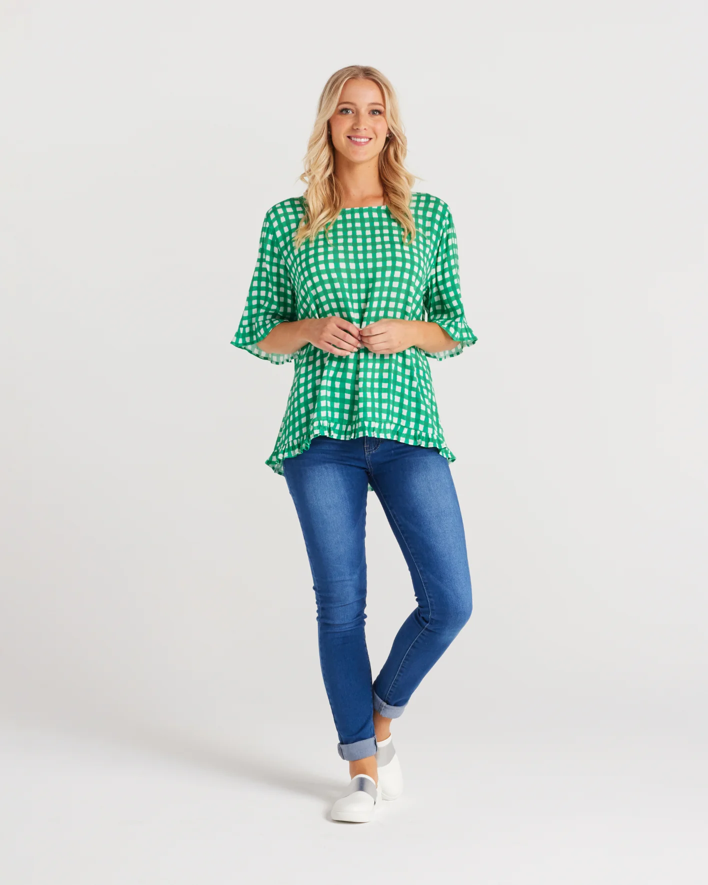 Seduce Dorothy Top Jade Check - Image 5