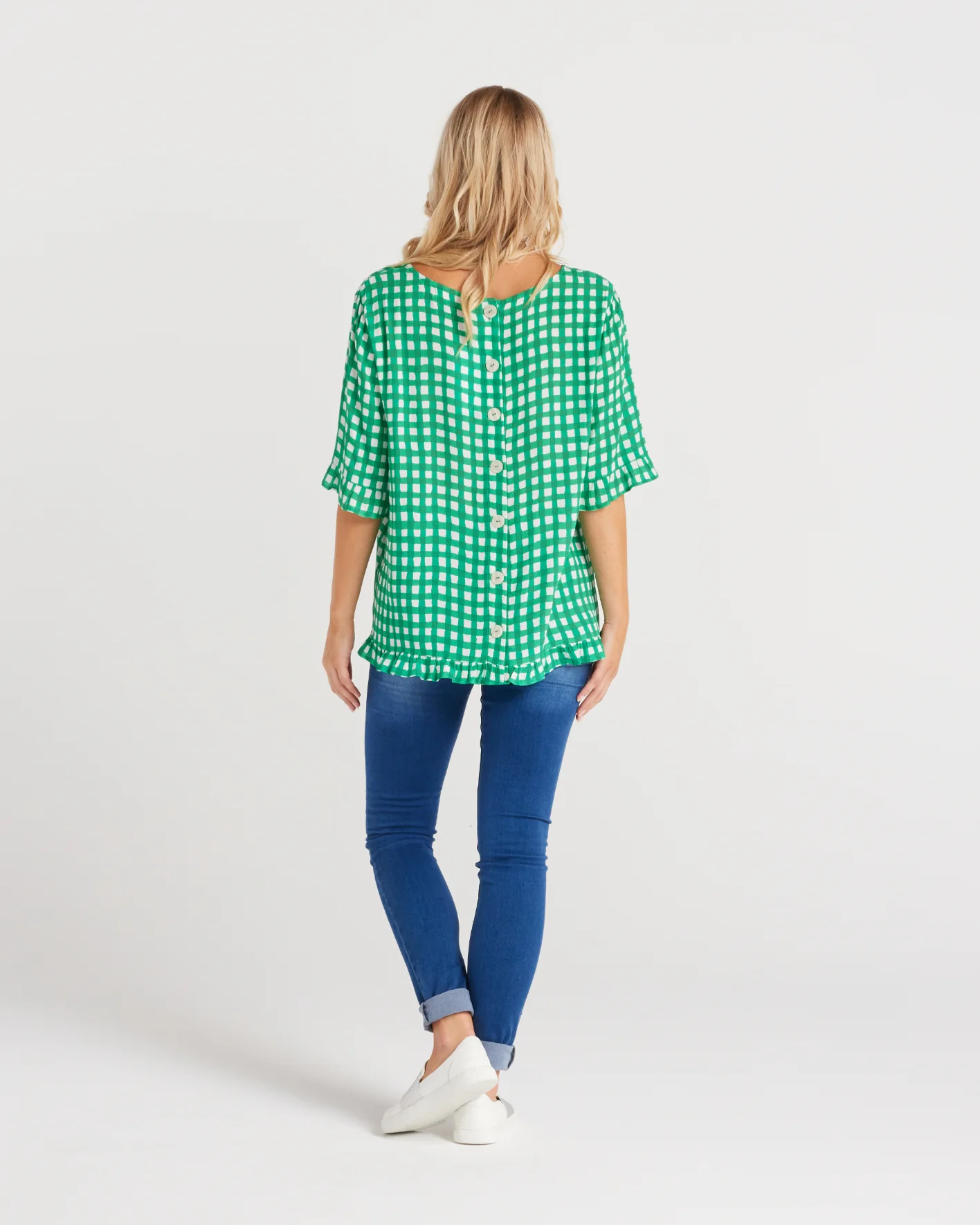 Seduce Dorothy Top Jade Check - Image 7