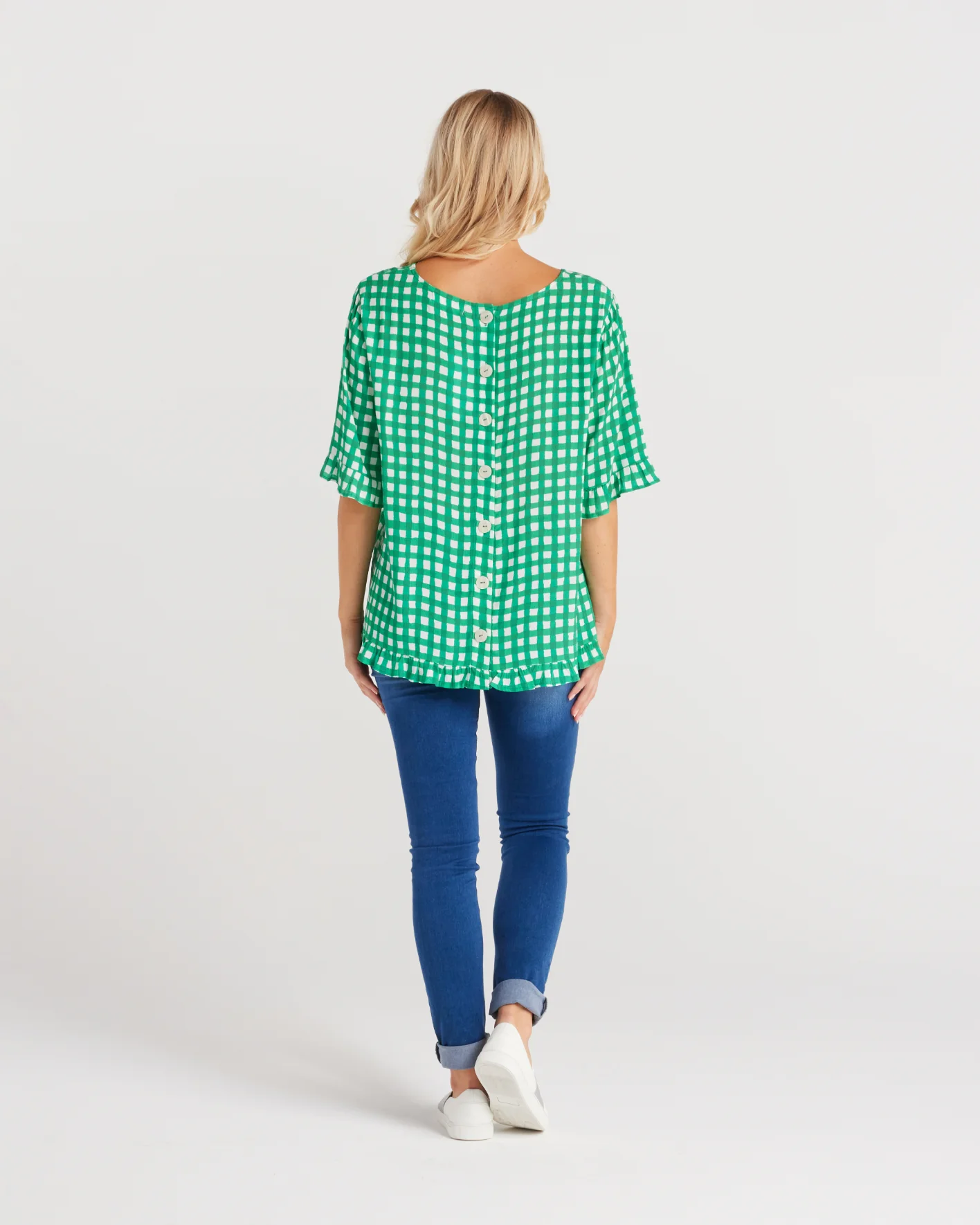 Seduce Dorothy Top Jade Check - Image 8
