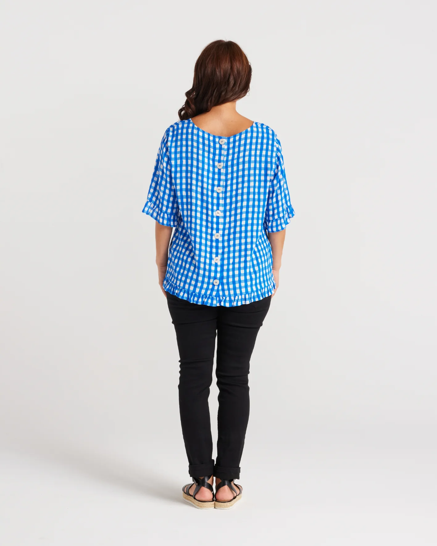 Seduce Dorothy Top Blue Check - Image 5