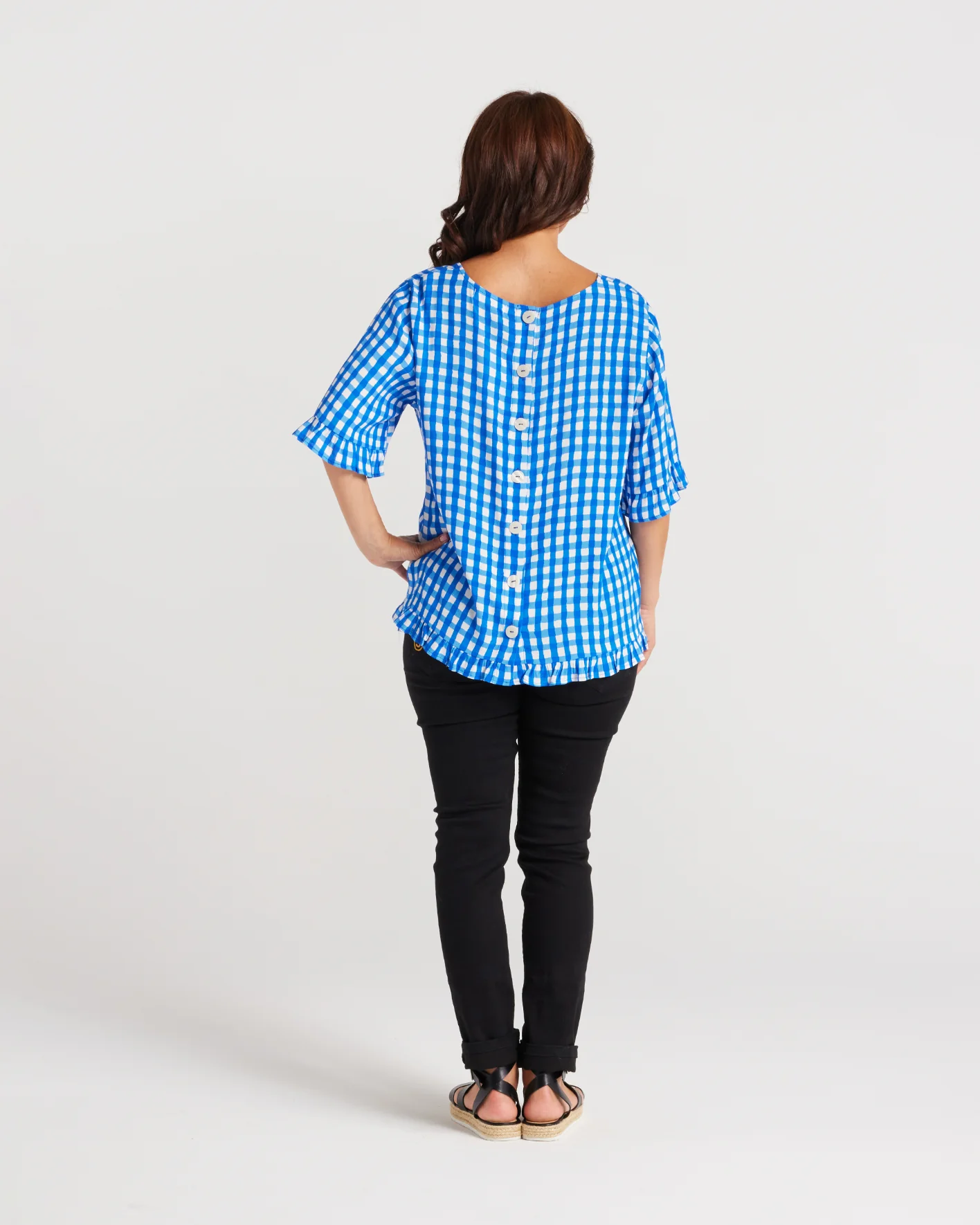 Seduce Dorothy Top Blue Check - Image 6