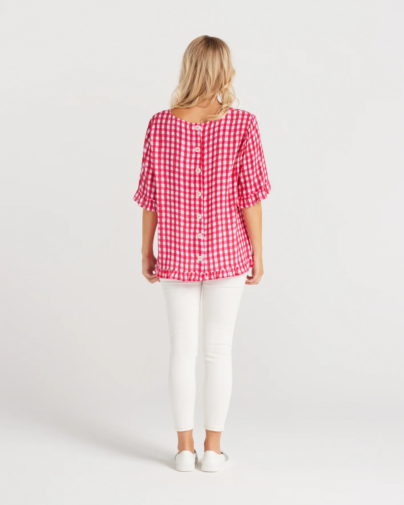 Seduce Dorothy Top Pink Check - Image 4