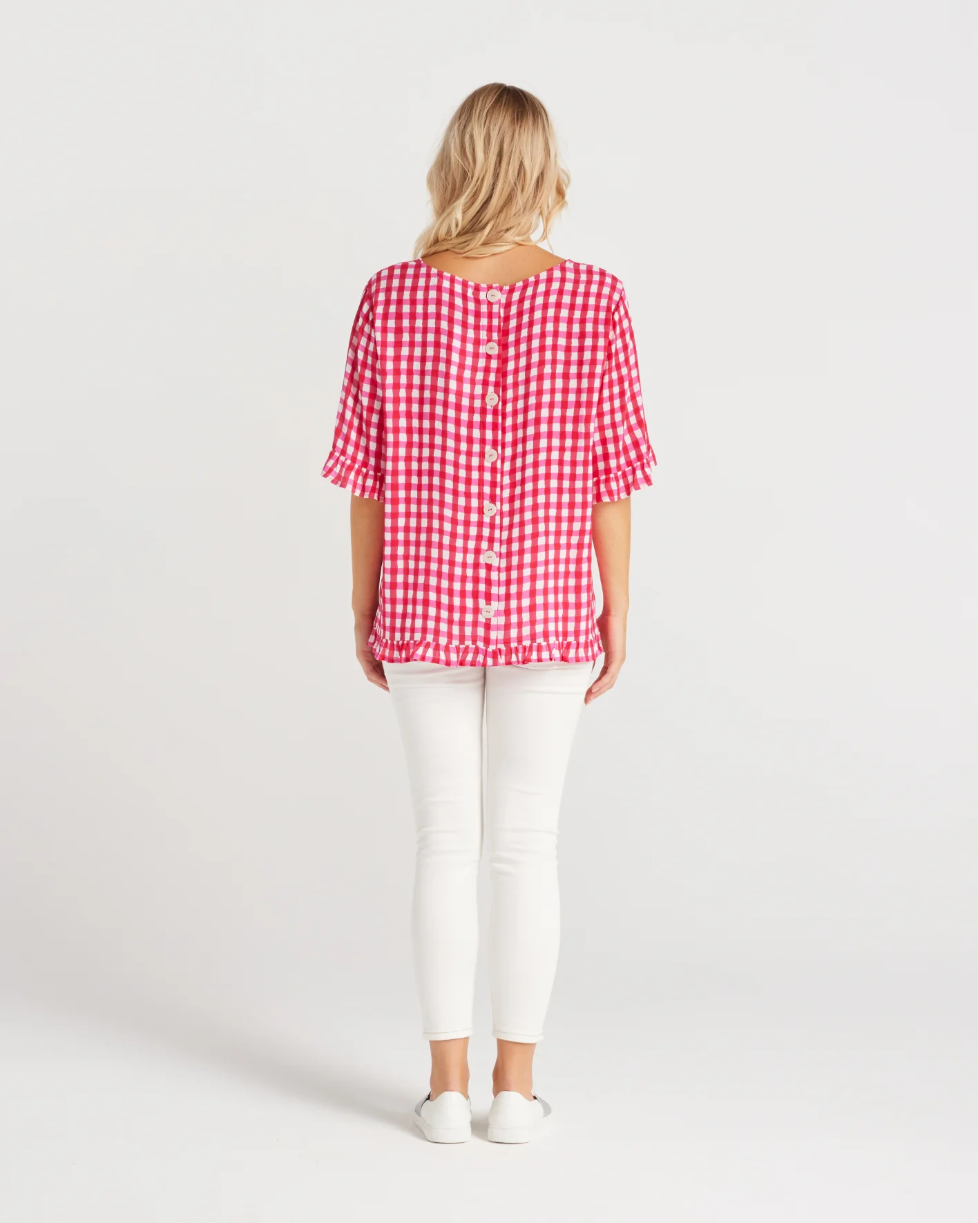 Seduce Dorothy Top Pink Check - Image 5