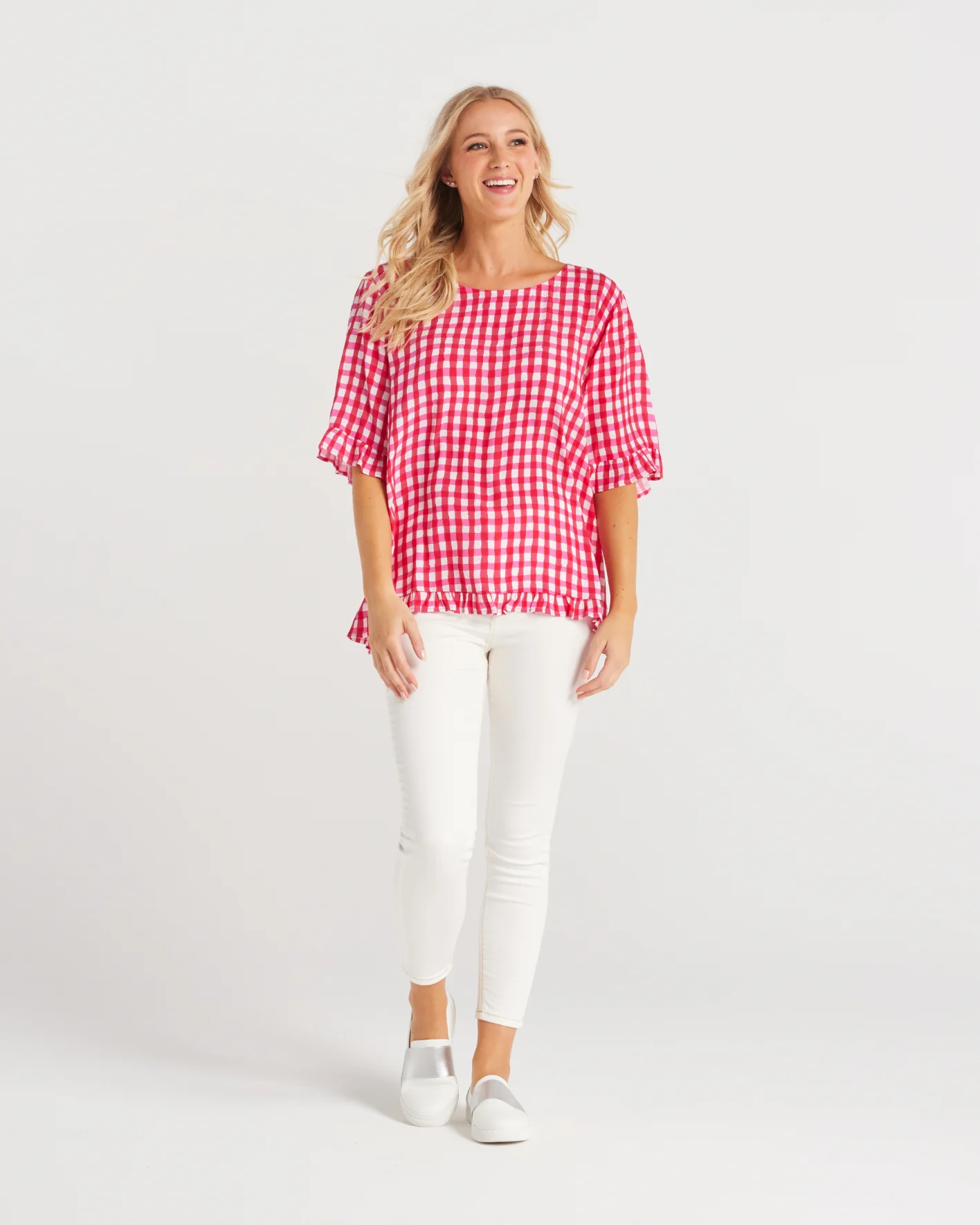 Seduce Dorothy Top Pink Check - Image 7