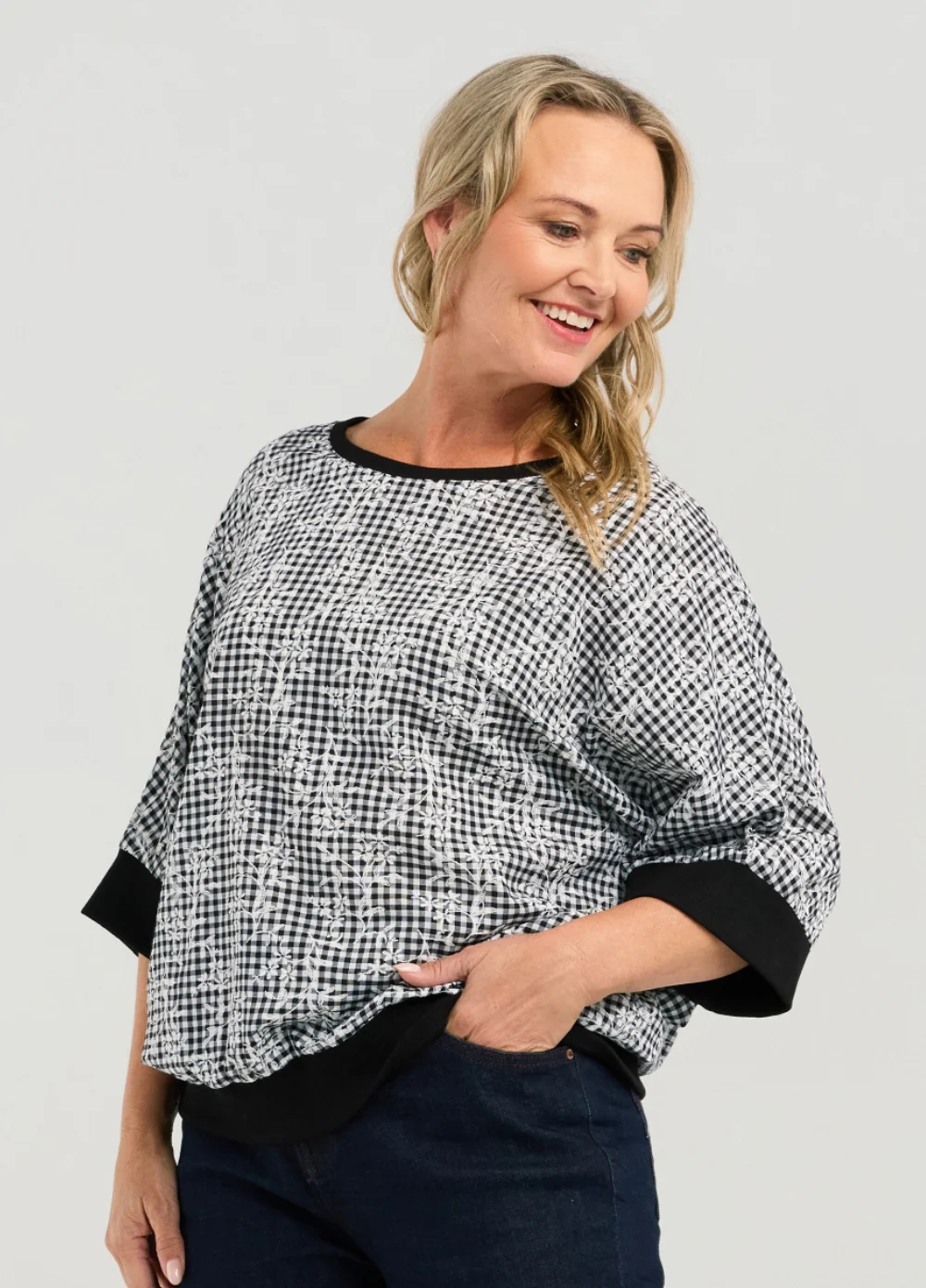 Seduce Florence Top- Floral Check - Image 2