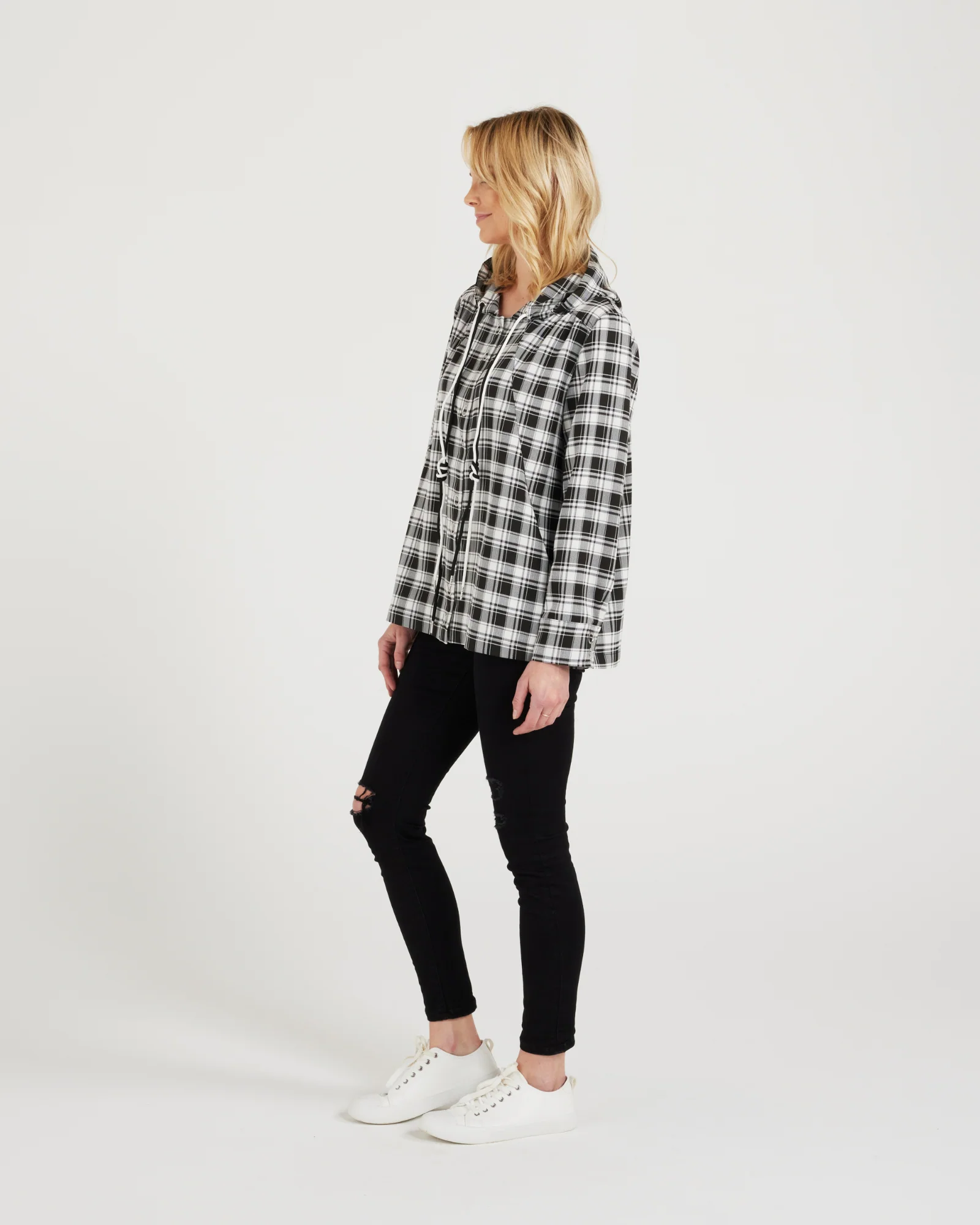 Seduce Libby Jacket - Black White Check - Image 4