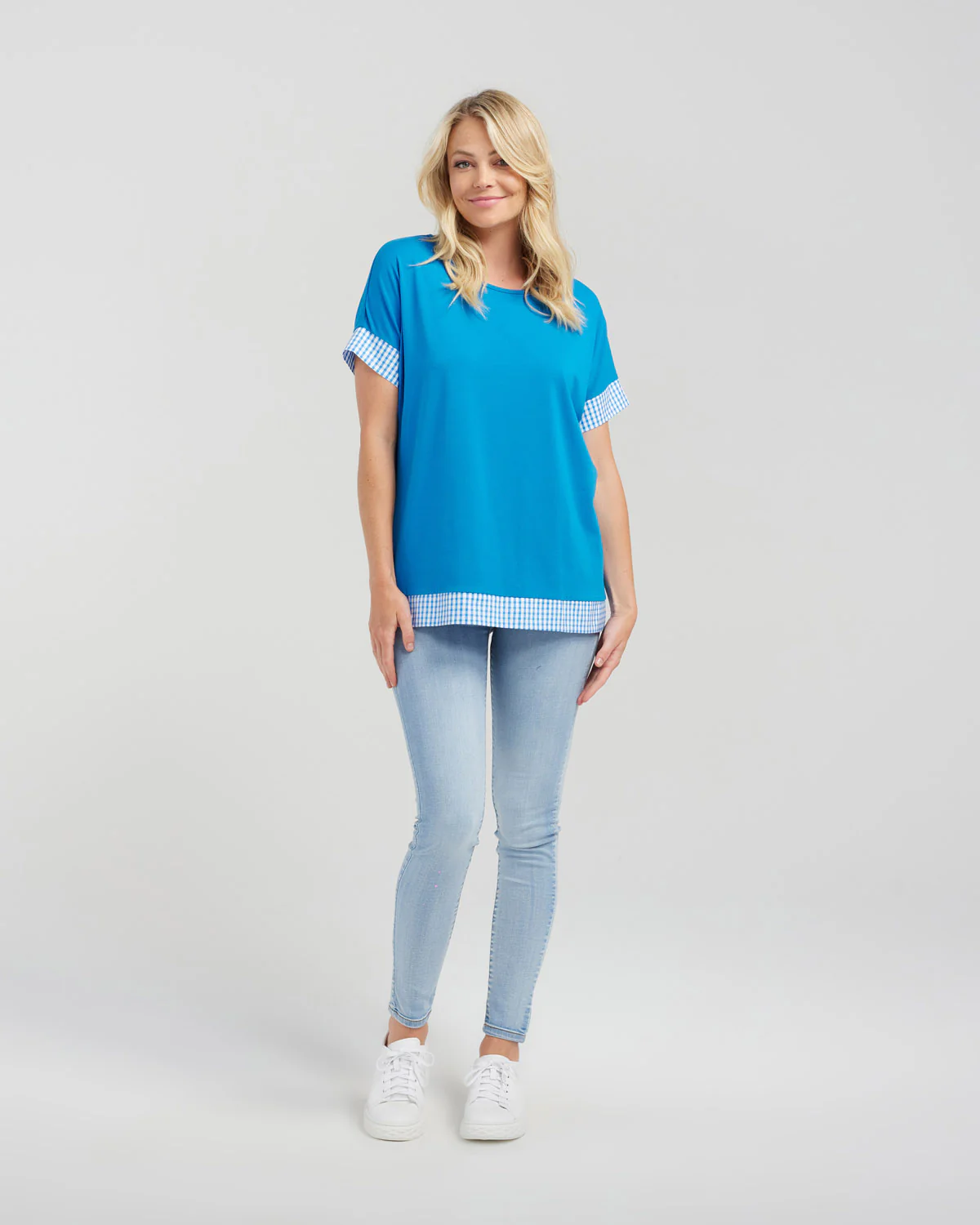 Seduce Luna Top - Blue Check - Image 5