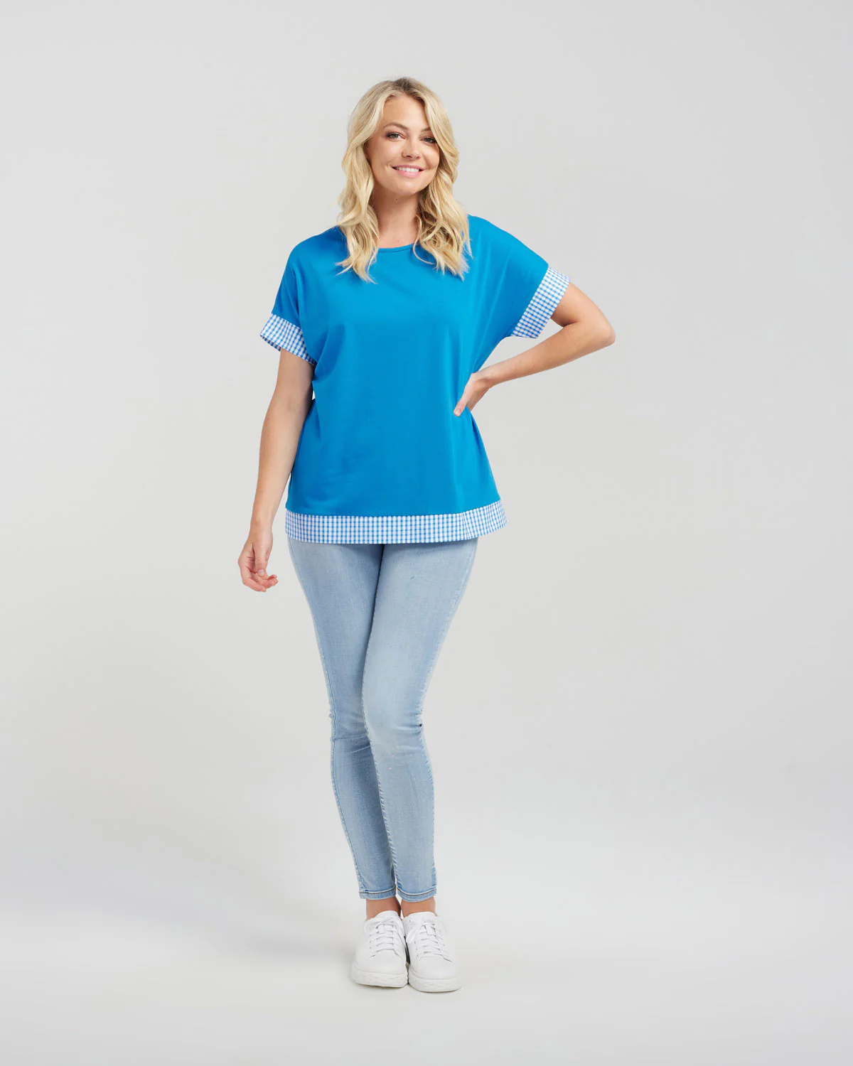 Seduce Luna Top - Blue Check - Image 6
