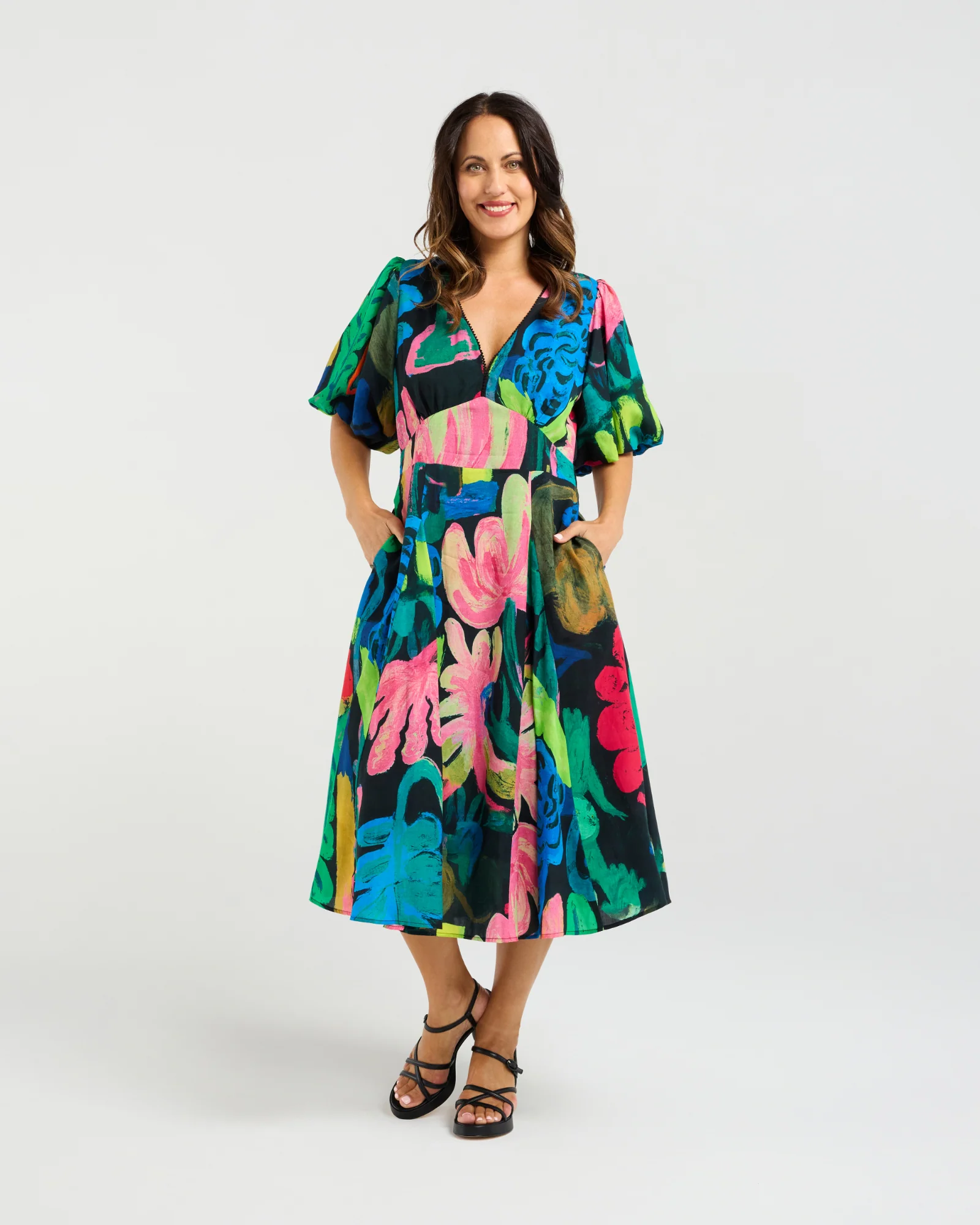 Seduce Olivia Dress - Midnight Fern