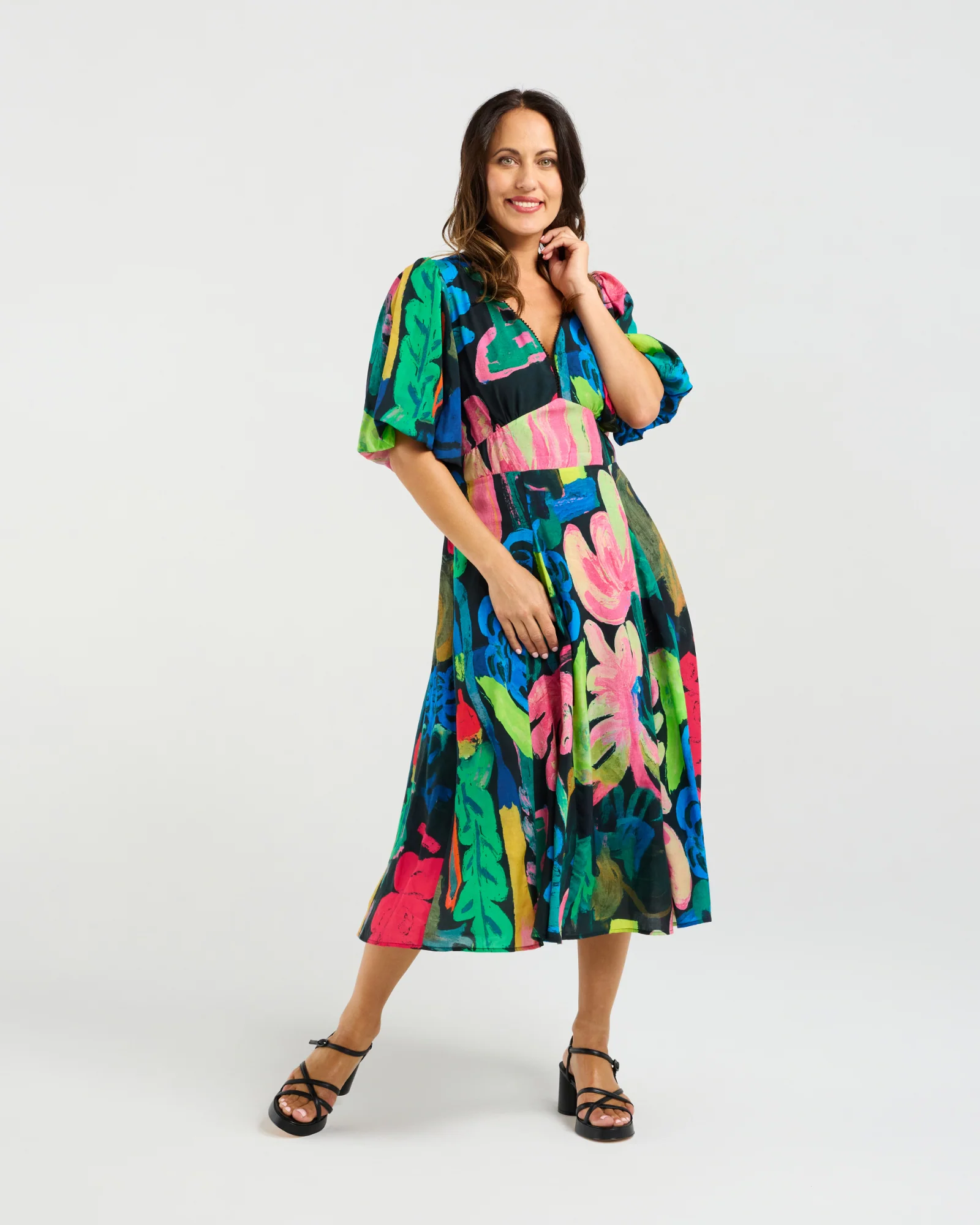 Seduce Olivia Dress - Midnight Fern - Image 2