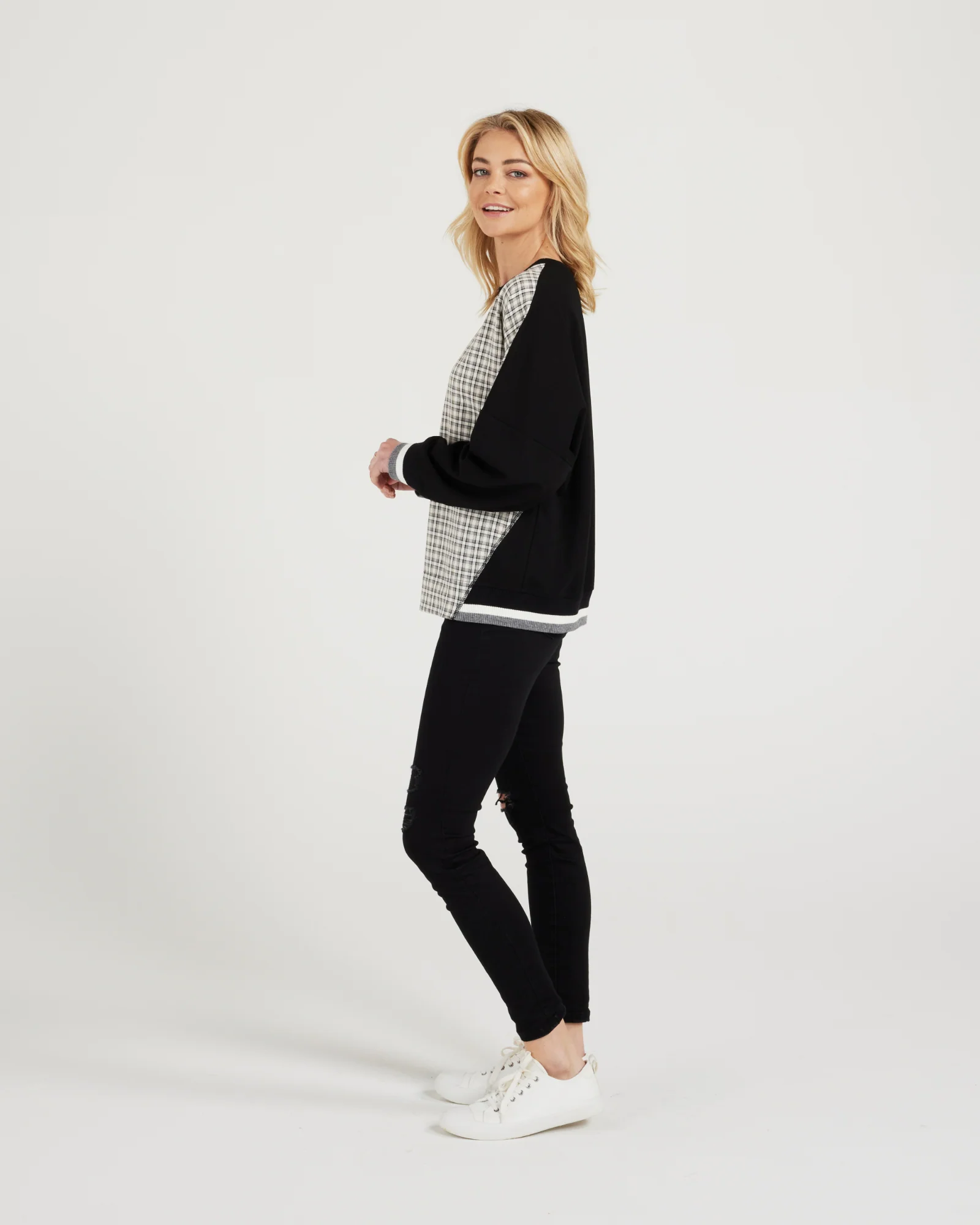 Seduce Relaxed Top - Black / White - Image 3
