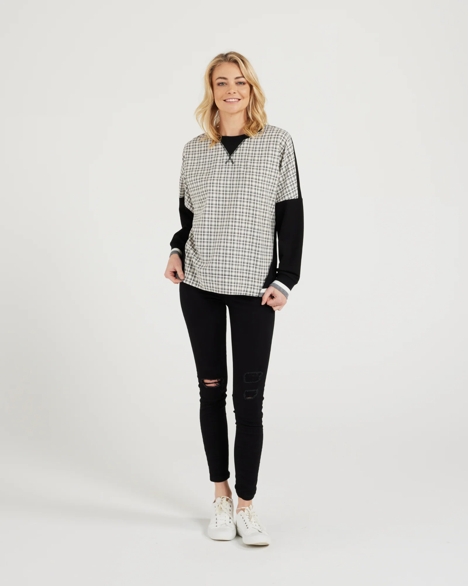 Seduce Relaxed Top - Black / White - Image 4