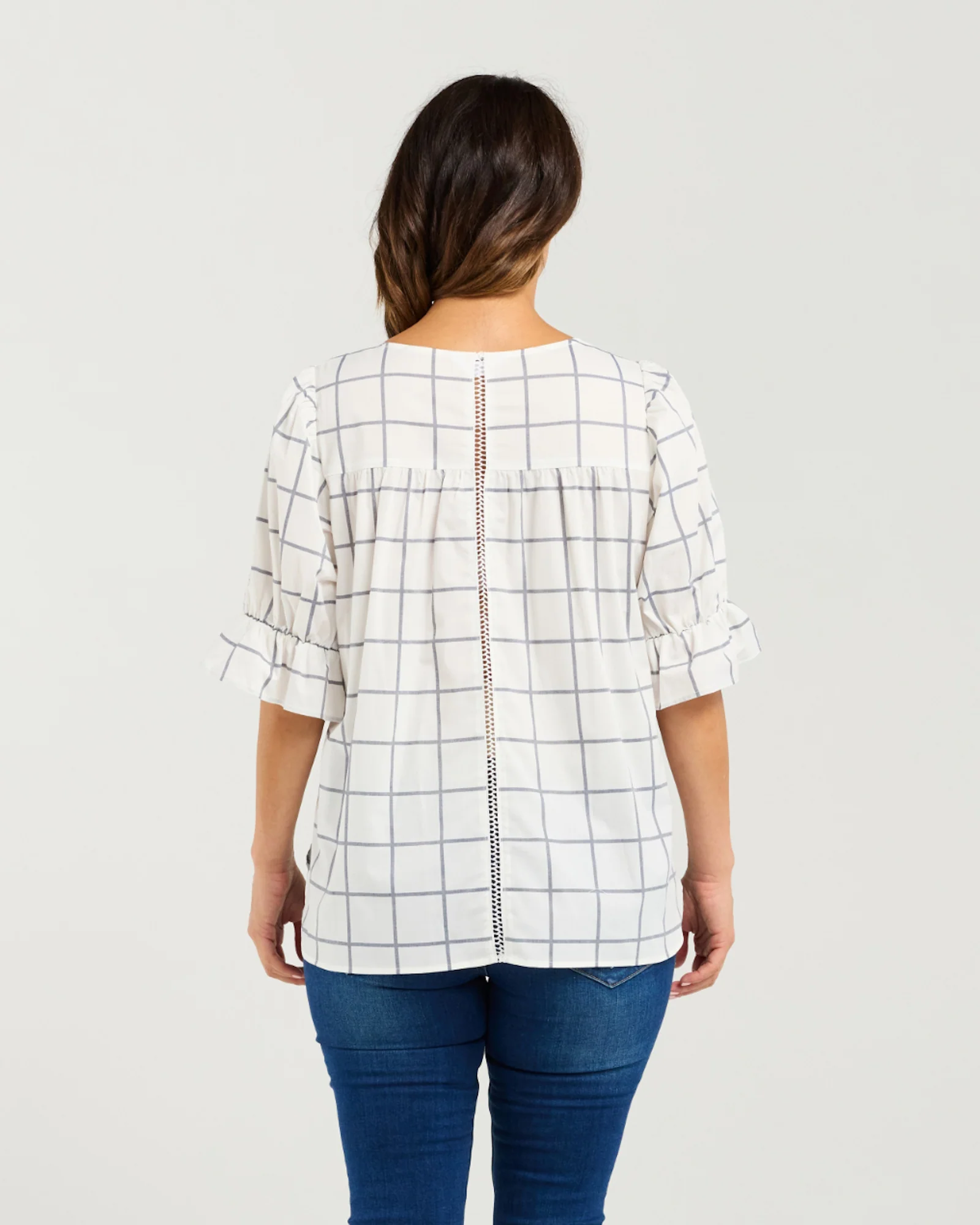 Seduce Sadie Top - White Grid - Image 3