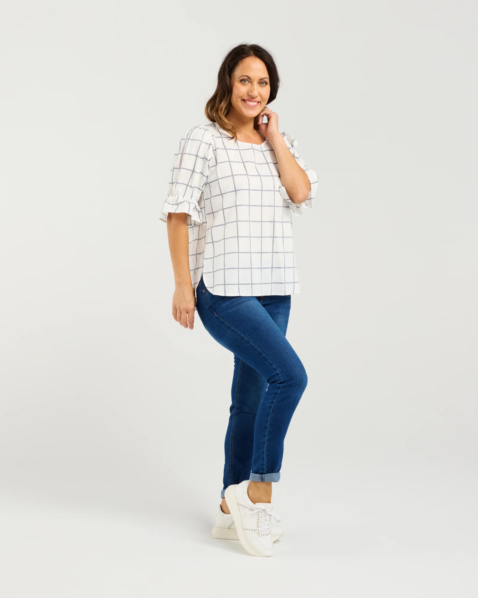 Seduce Sadie Top - White Grid - Image 4