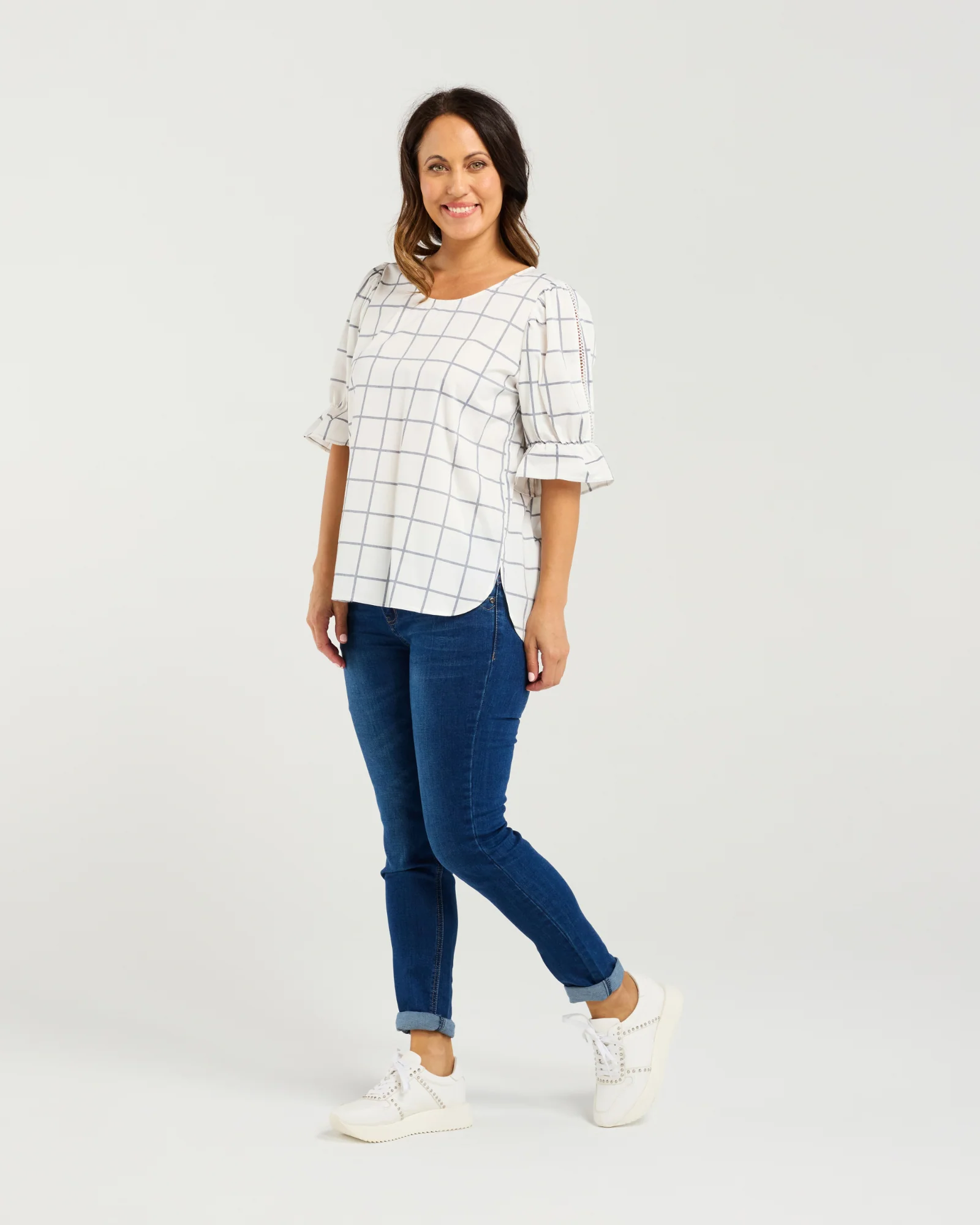Seduce Sadie Top - White Grid - Image 5