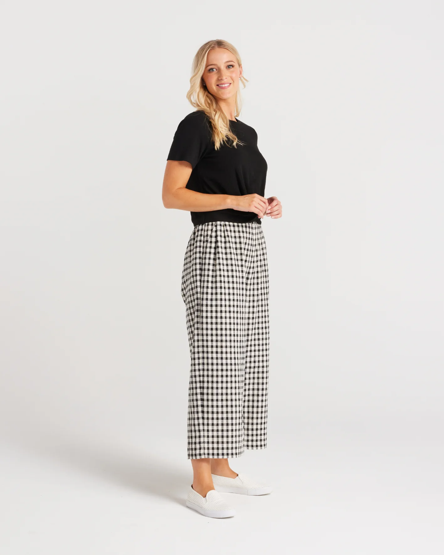 Seduce Valentina Pant Black/White Check - Image 2