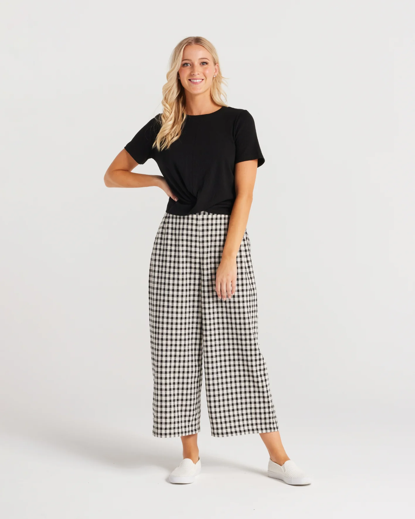 Seduce Valentina Pant Black/White Check - Image 4