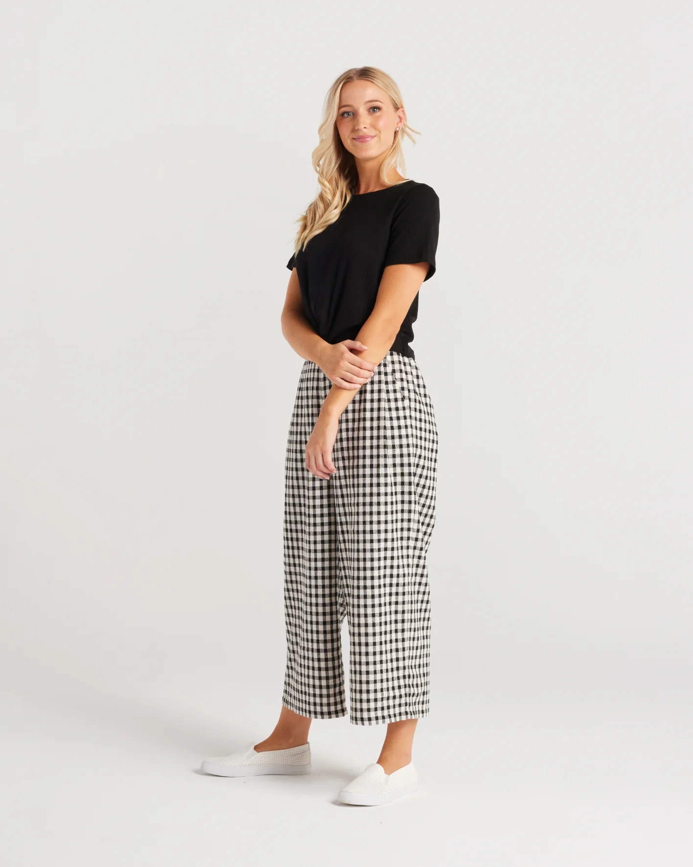 Seduce Valentina Pant Black/White Check - Image 5