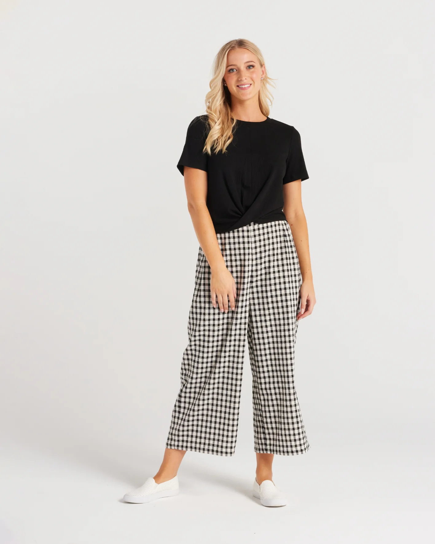 Seduce Valentina Pant Black/White Check - Image 6