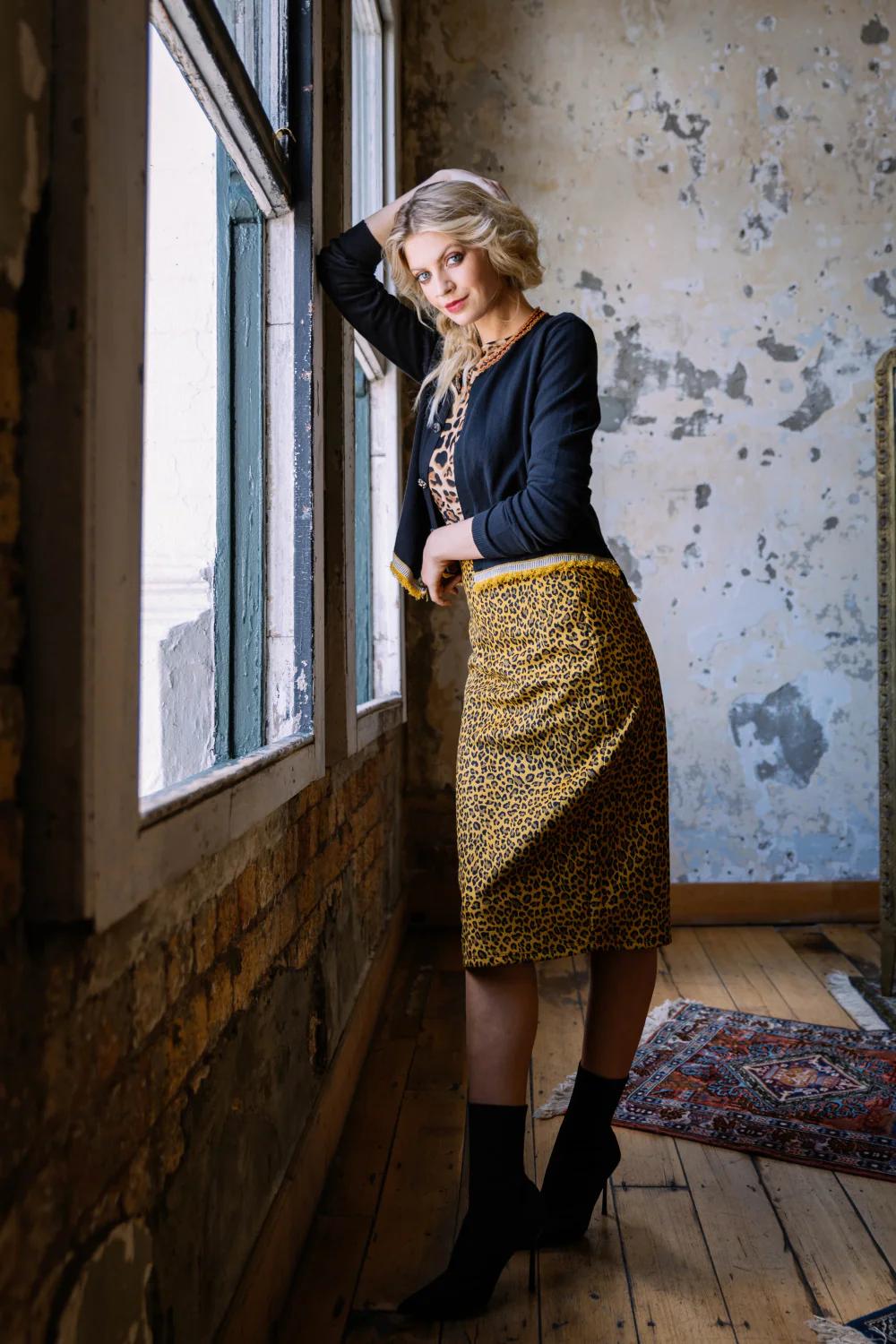 Skinny Skirt -Luxe Suedette-Mustard - Image 2