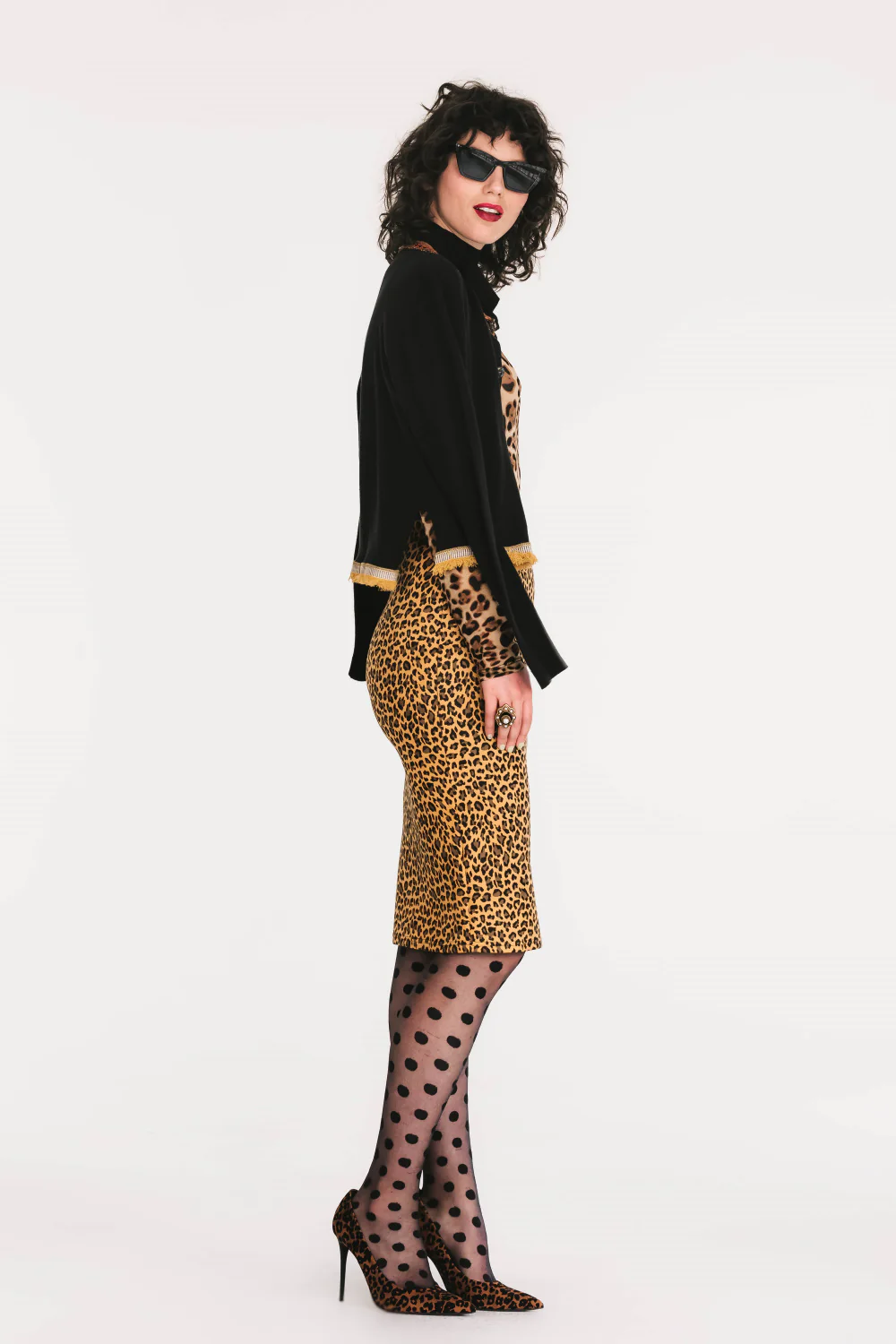 Skinny Skirt -Luxe Suedette-Mustard - Image 5
