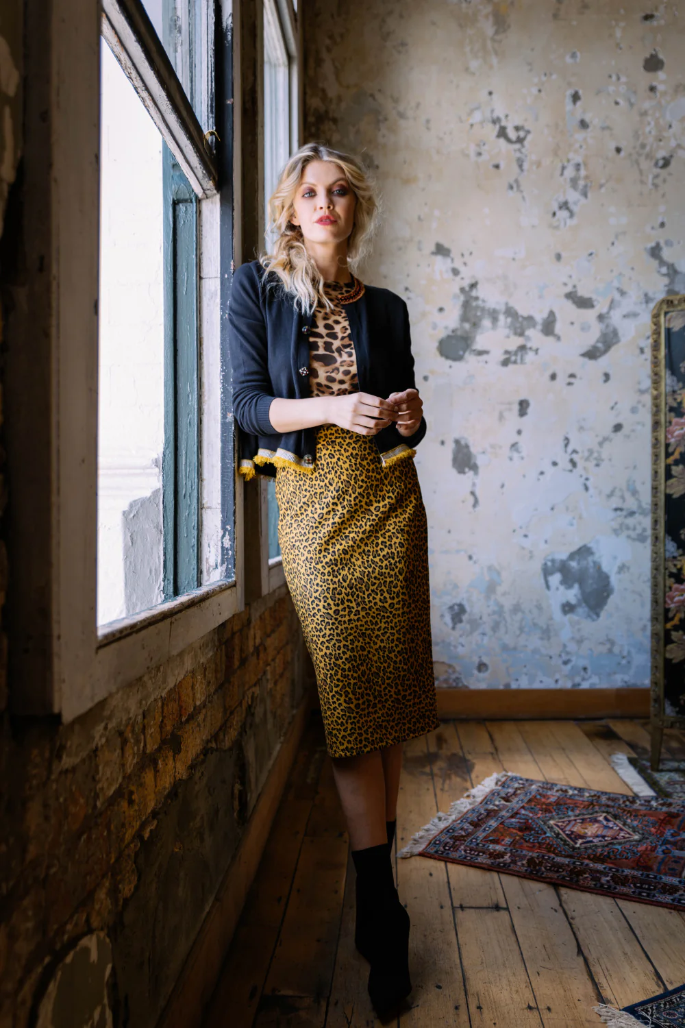 Skinny Skirt -Luxe Suedette-Mustard - Image 6