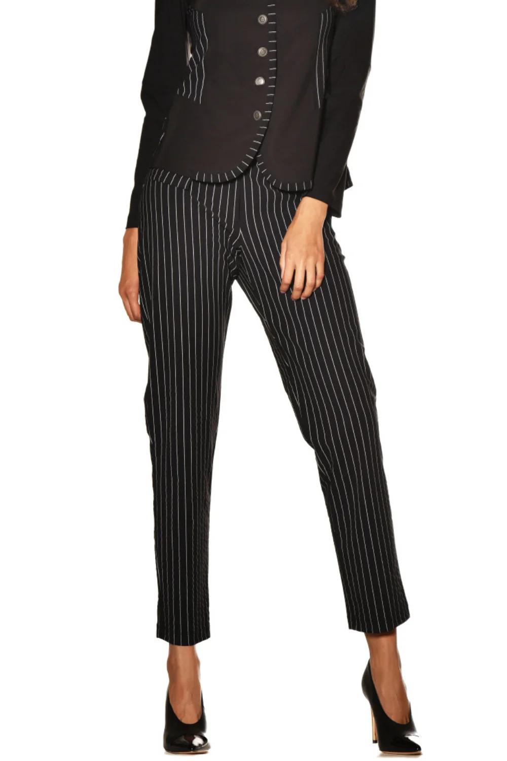 Paula Ryan Straight Leg Pinstripe Pant