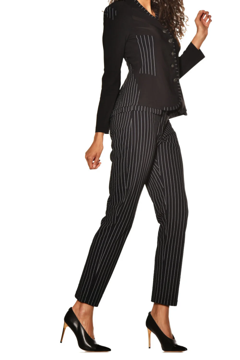 Paula Ryan Straight Leg Pinstripe Pant - Image 3