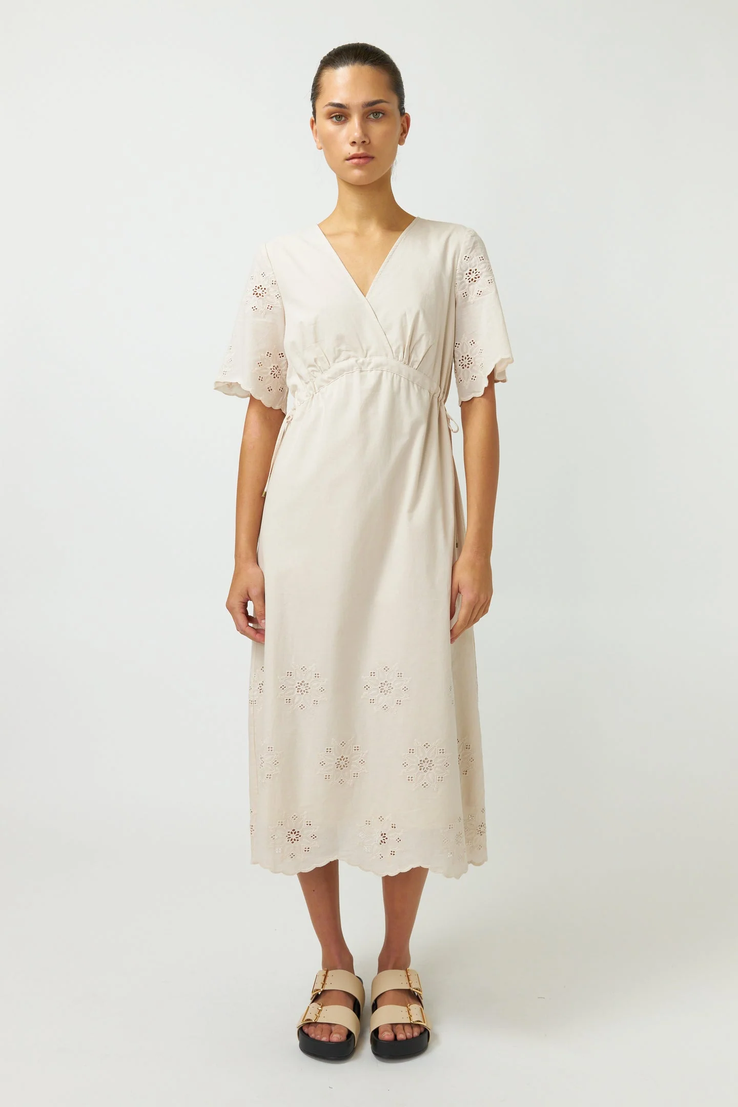 Sylvester Broderie Dress Chalk - Image 2