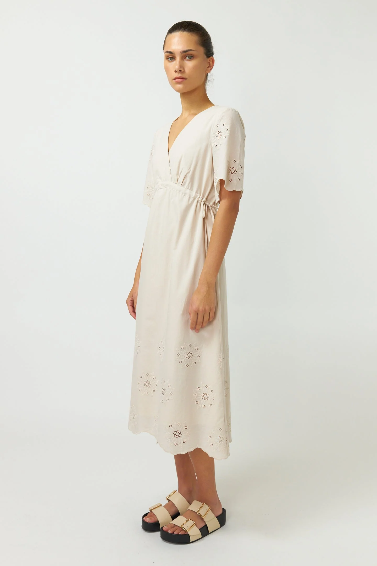 Sylvester Broderie Dress Chalk - Image 5