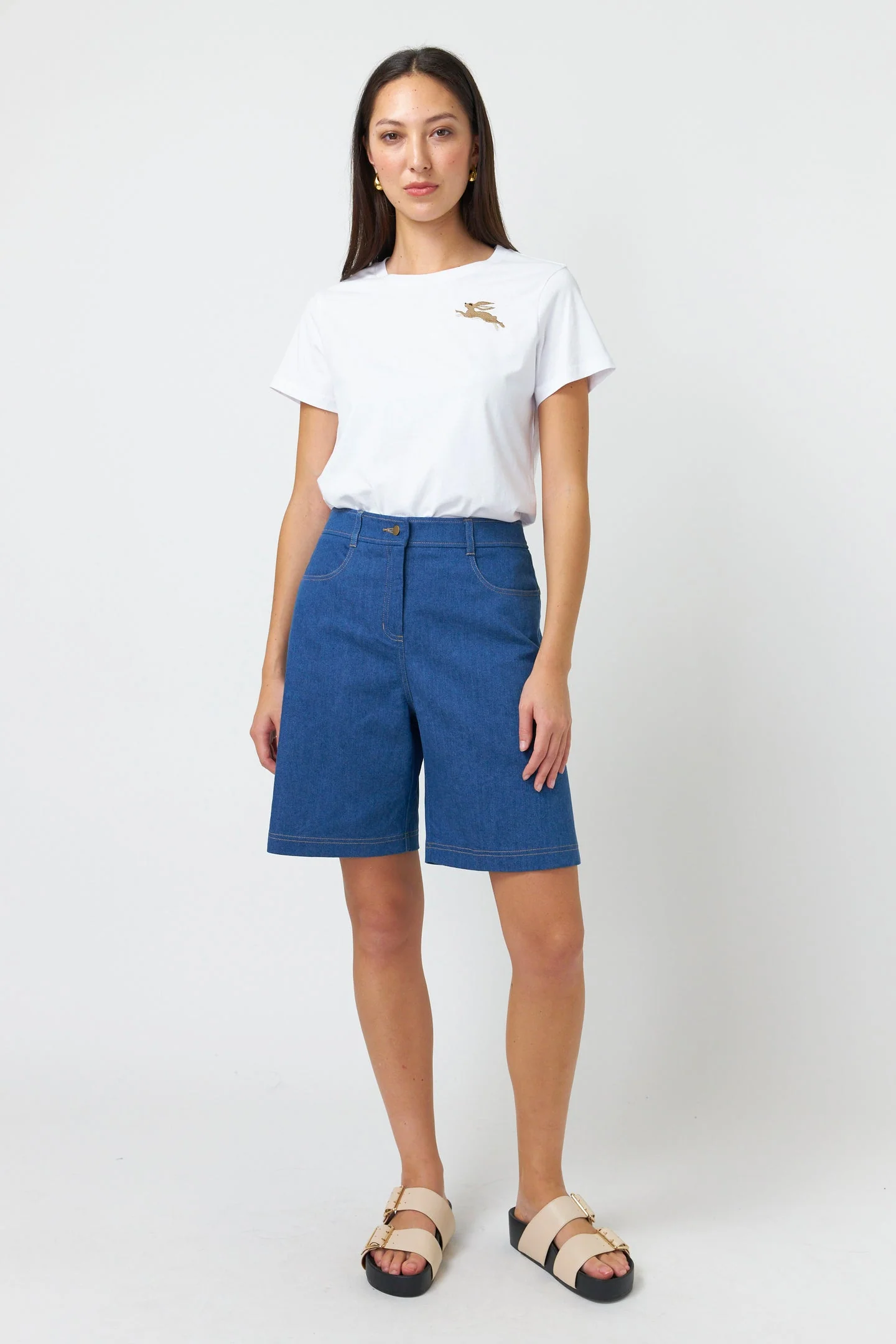 Sylvester Bunny Embroidered T-Shirt White - Image 3