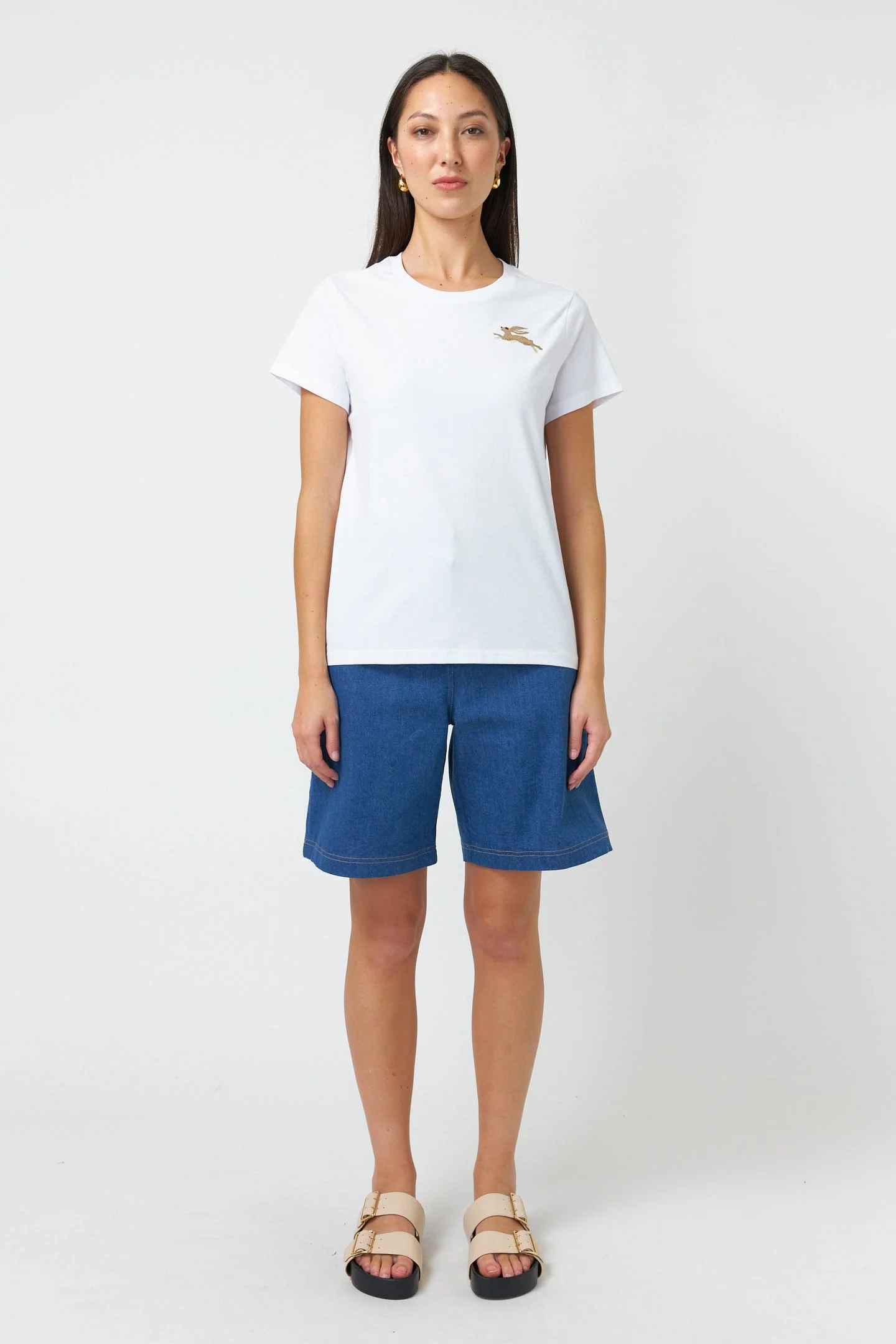 Sylvester Bunny Embroidered T-Shirt White - Image 4