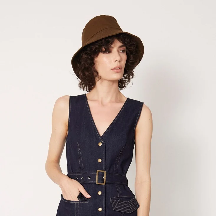 Sylvester Denim Bucket Hat - Khaki - Image 2