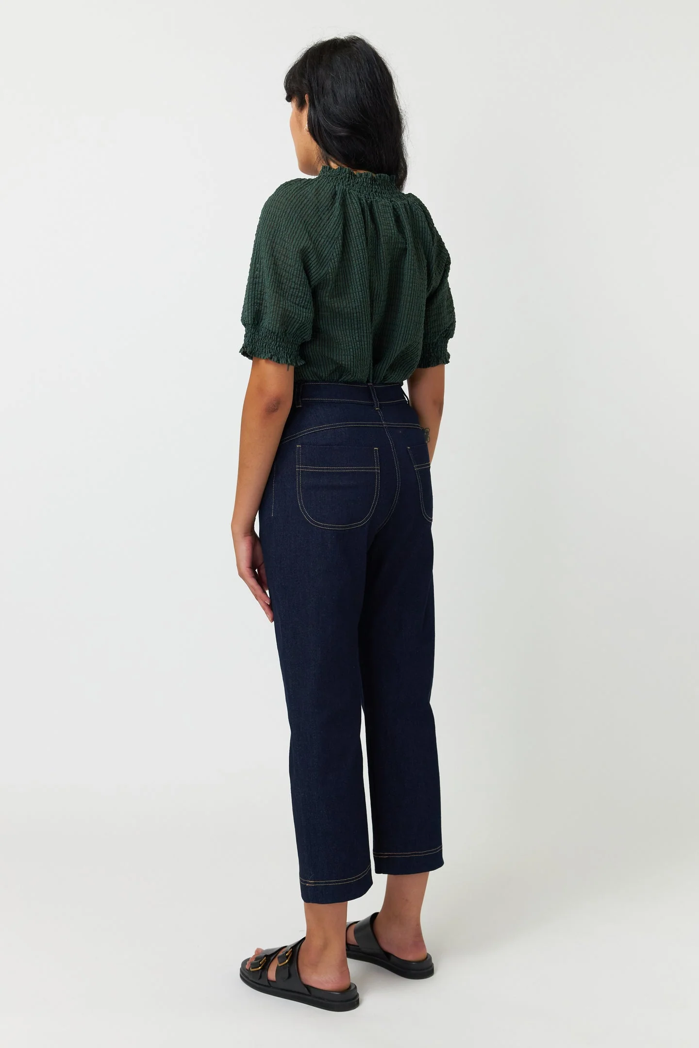 Sylvester Denim Cropped Trouser Dark Indigo - Image 4