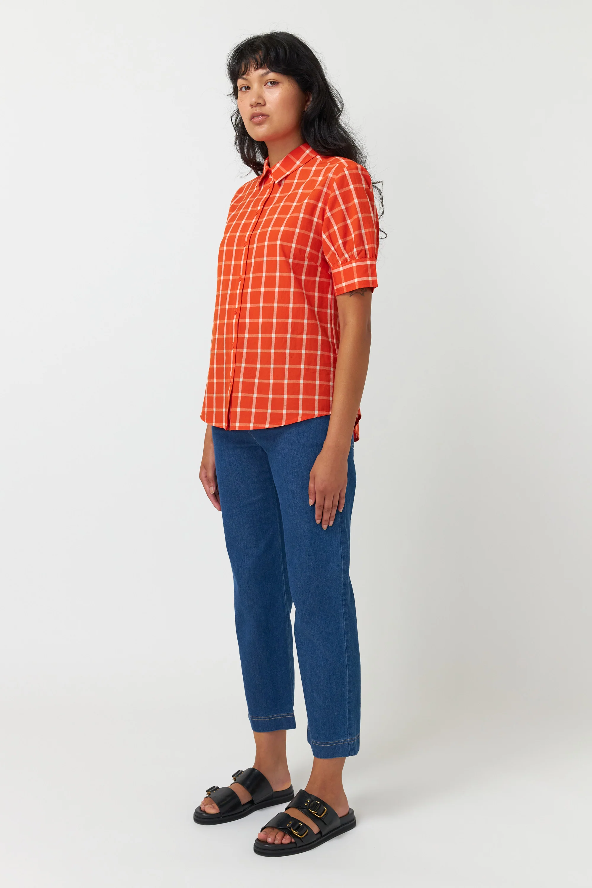 Sylvester Denim Cropped Trouser Mid Blue - Image 4