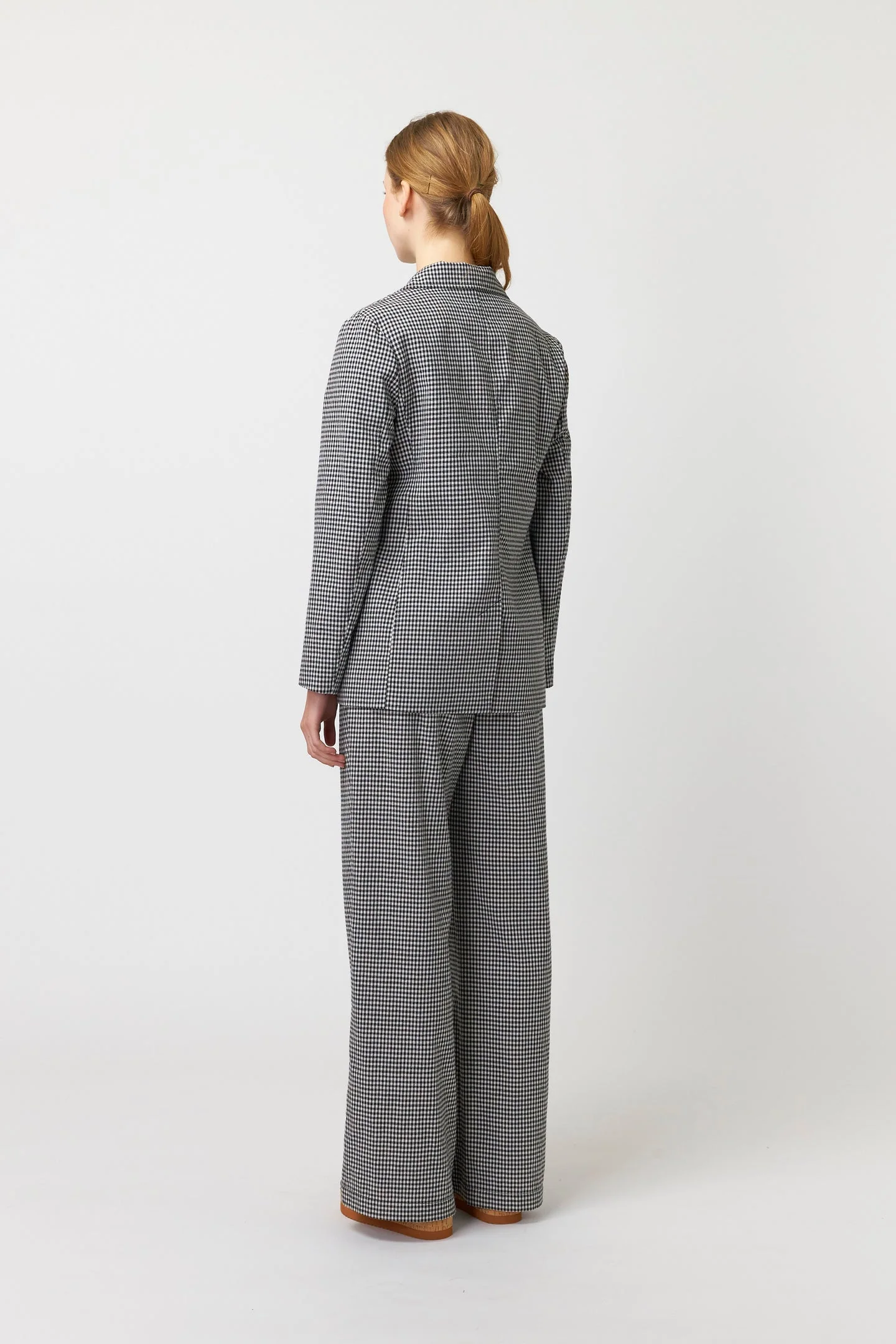 Sylvester Gingham Blazer Ivory Black - Image 7