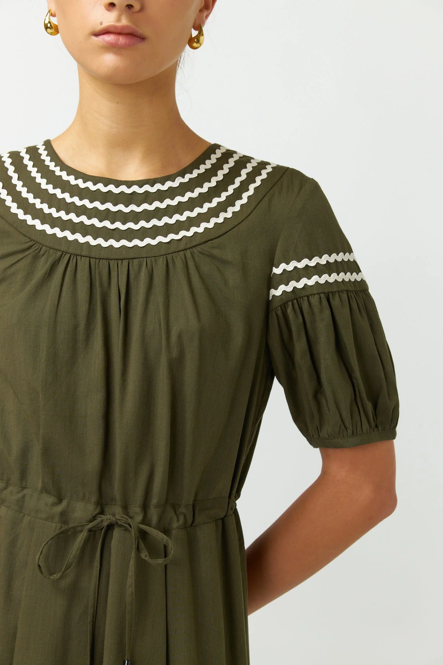 Sylvester Ric Rac Dress Olive - Image 3