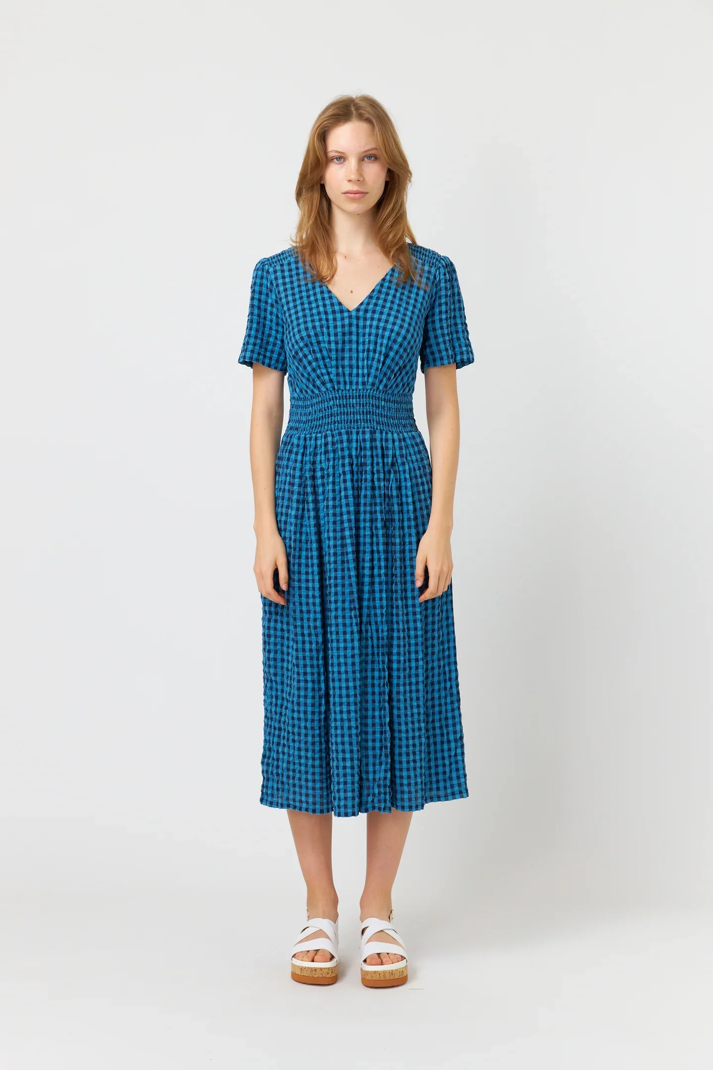 Sylvester Summer Check Dress - Blue - Image 2