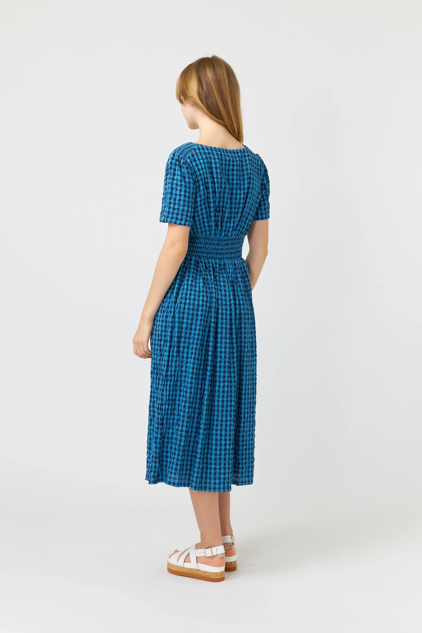 Sylvester Summer Check Dress - Blue - Image 3
