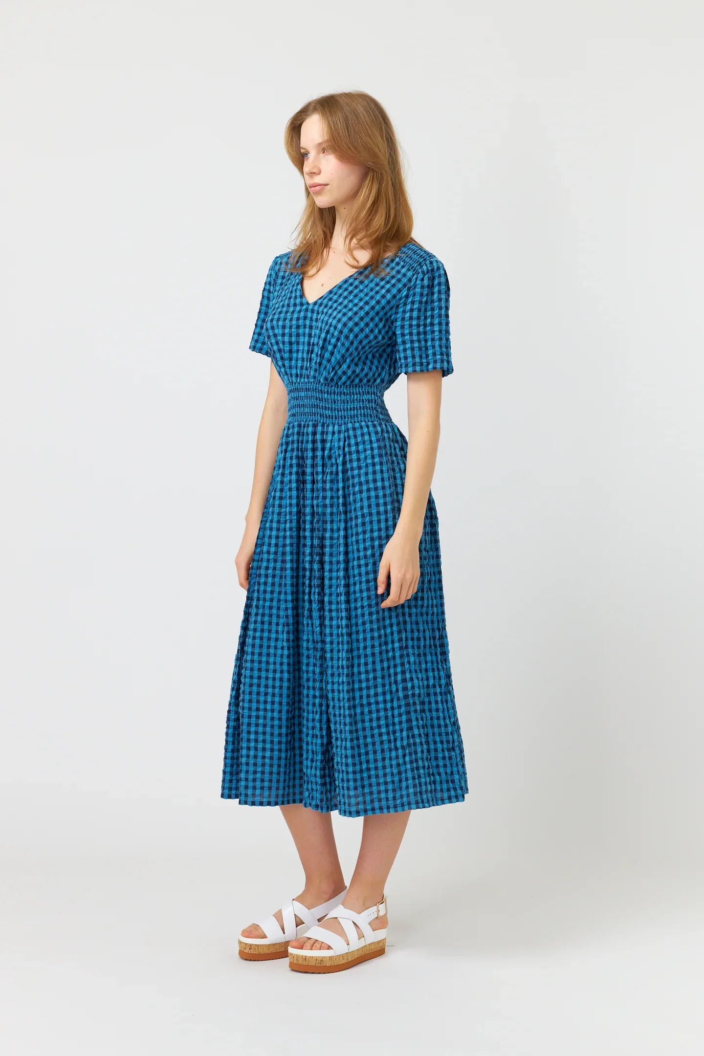 Sylvester Summer Check Dress - Blue - Image 4