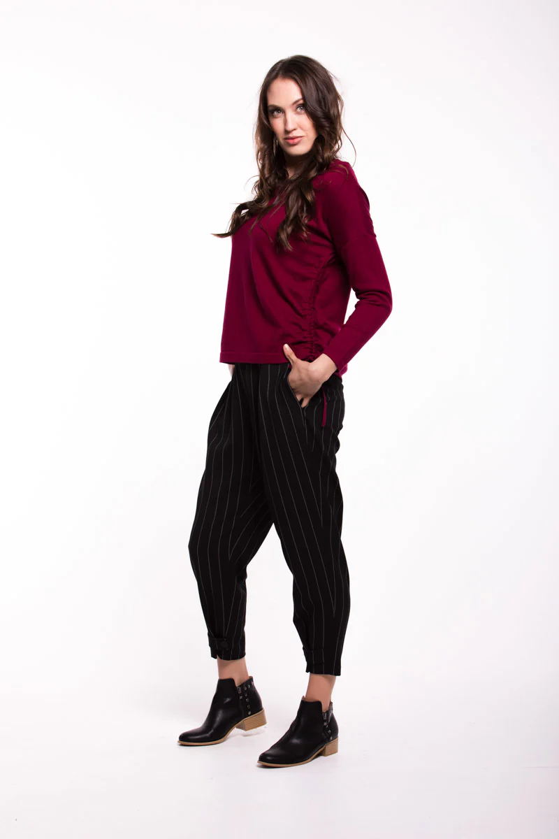 Tab Long Pant - Black/White Stripe - Image 2
