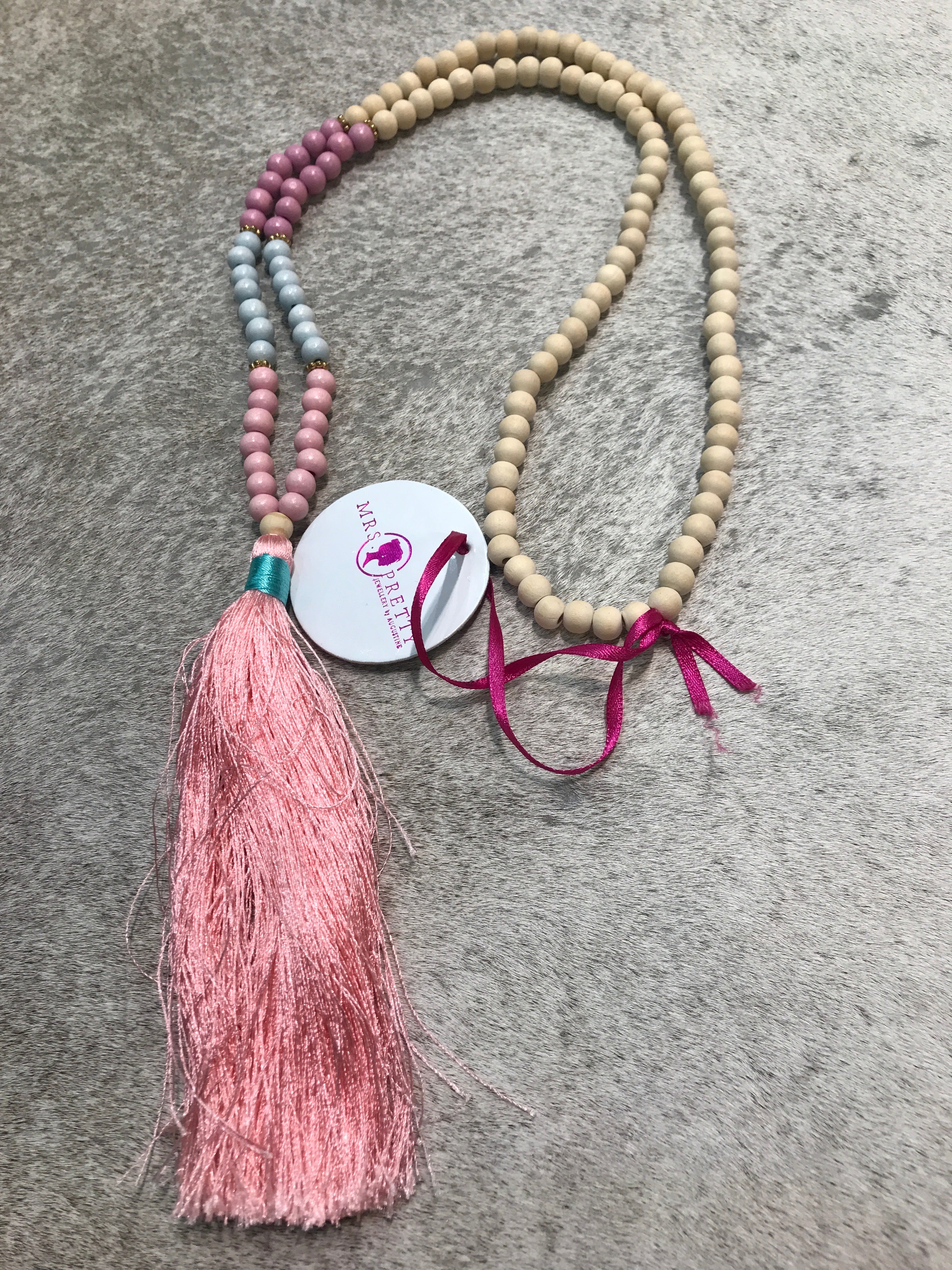 Tassel Necklace - Baby Pink - Image 2
