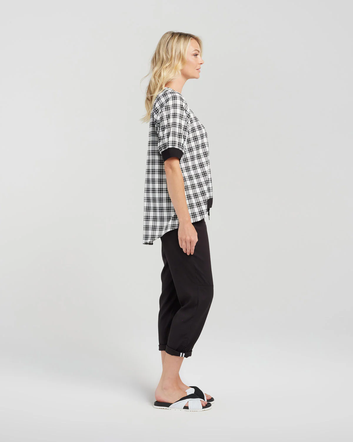 Zafina Havana Top - Black Plaid - Image 10